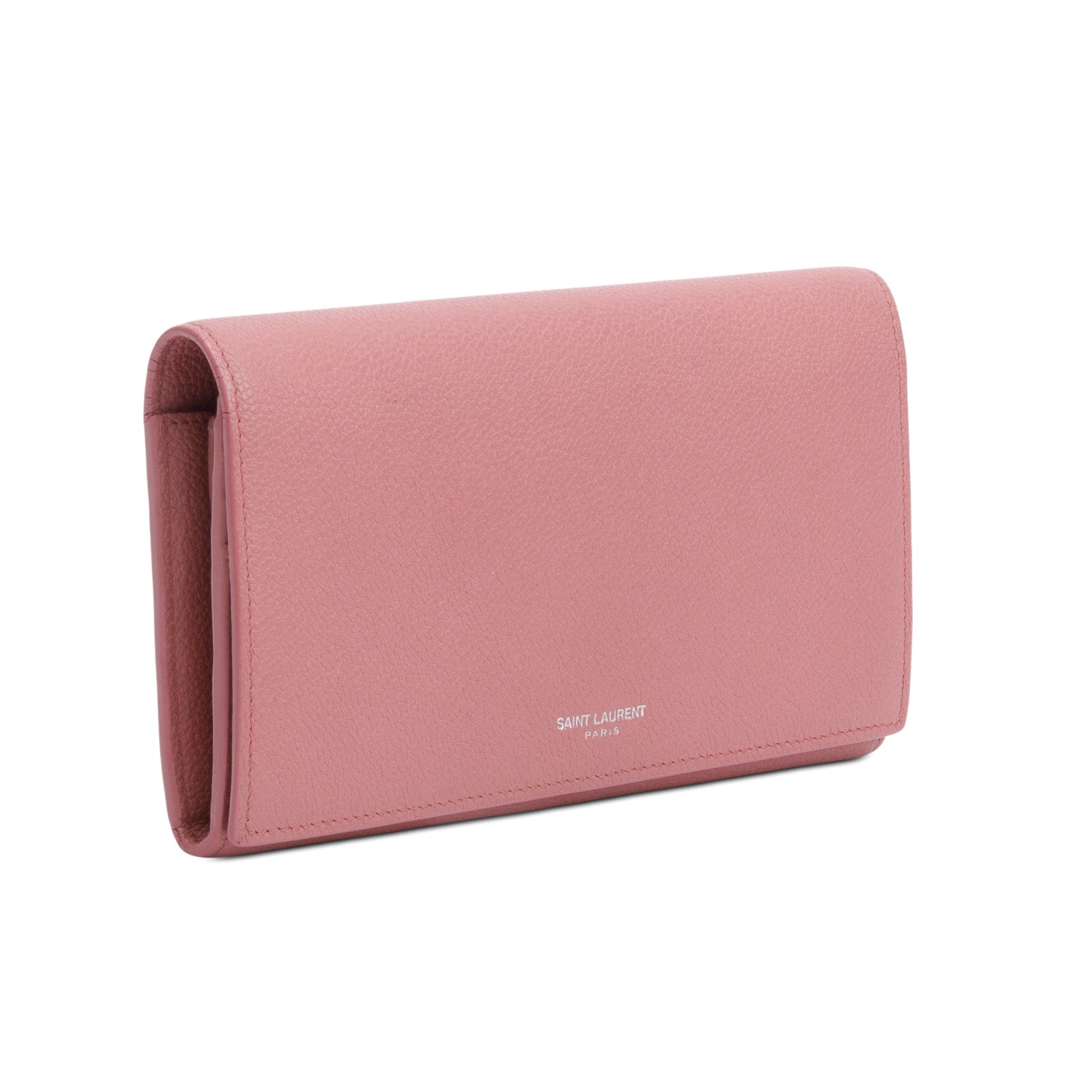 Saint Laurent Pink Leather Continental Flap Wallet