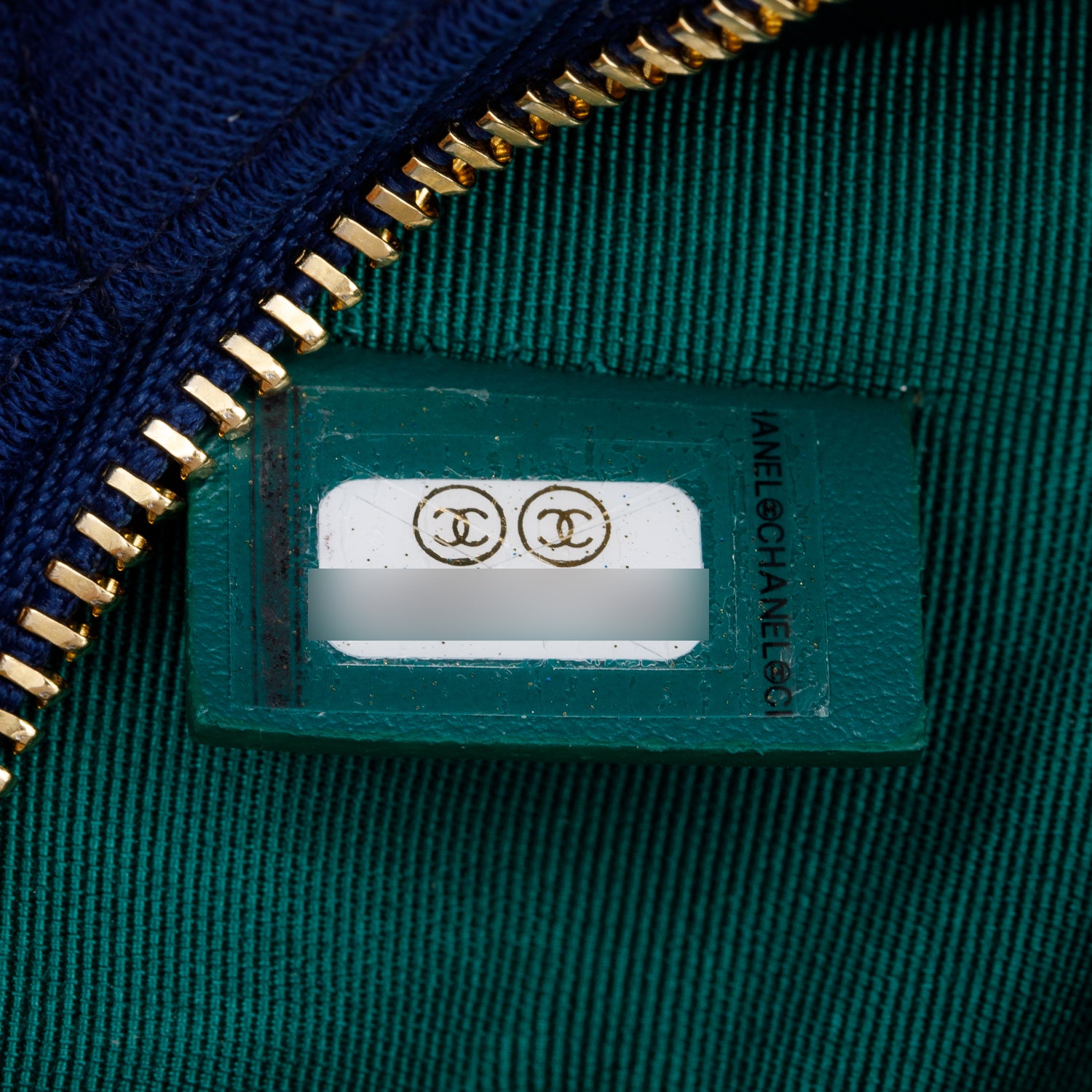 Chanel Blue Jersey Cotton Quilted Medium Cosmetic Clutch Bag