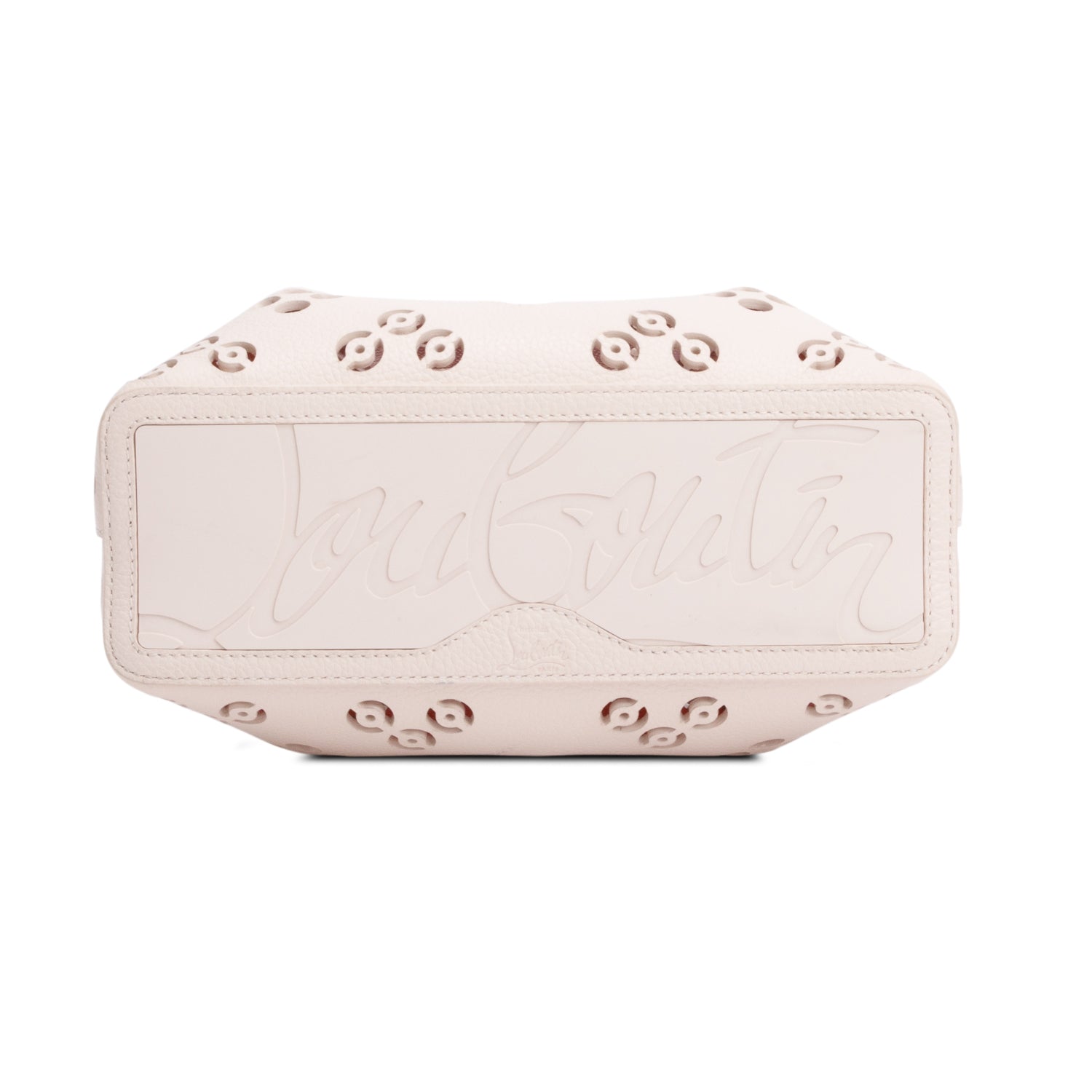 Christian Louboutin Neutral Calf Leather Spike Mini Cabarock Tote Bag w/ Strap