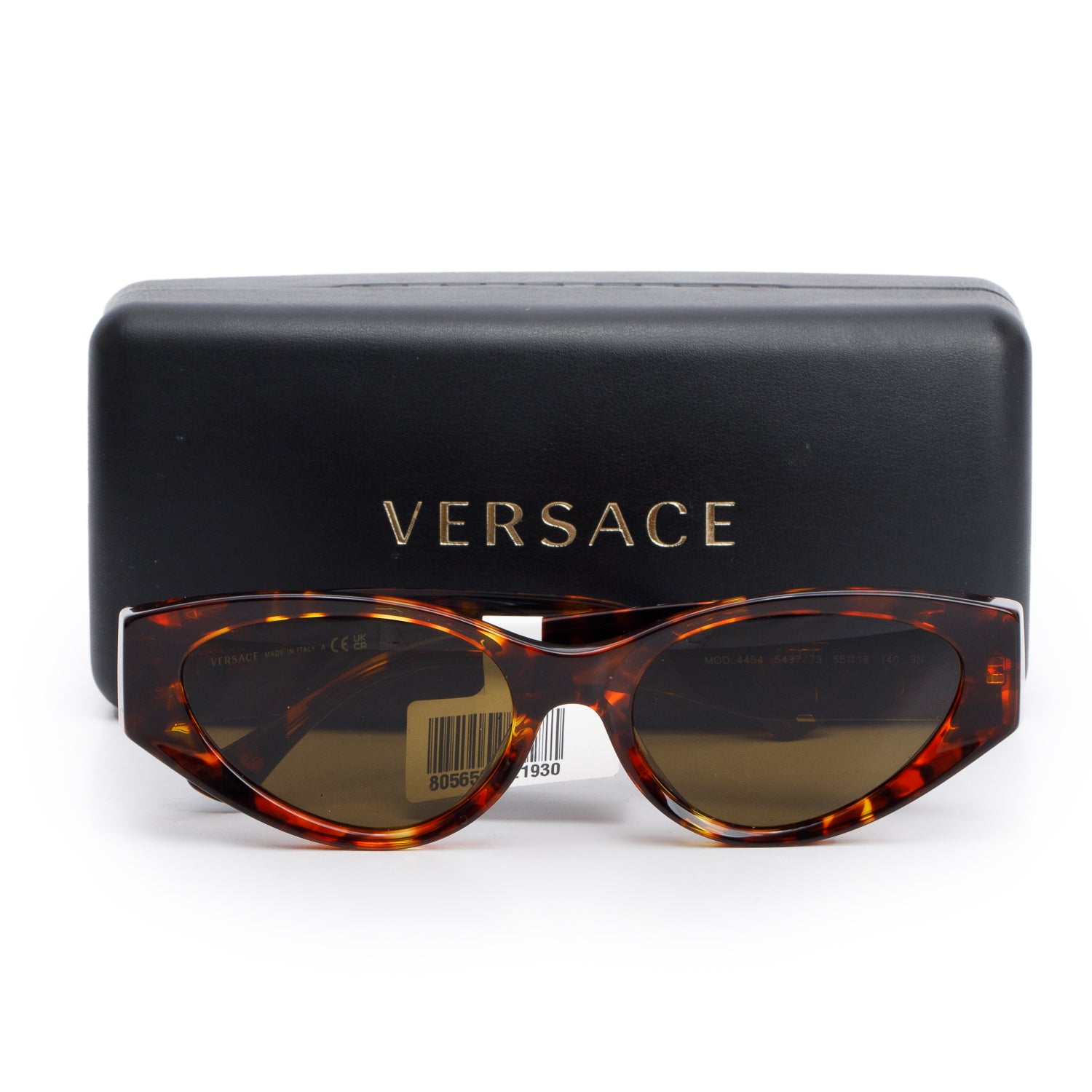 Versace 4454 Havana Acetate Cat-Eye Sunglasses w/ Case