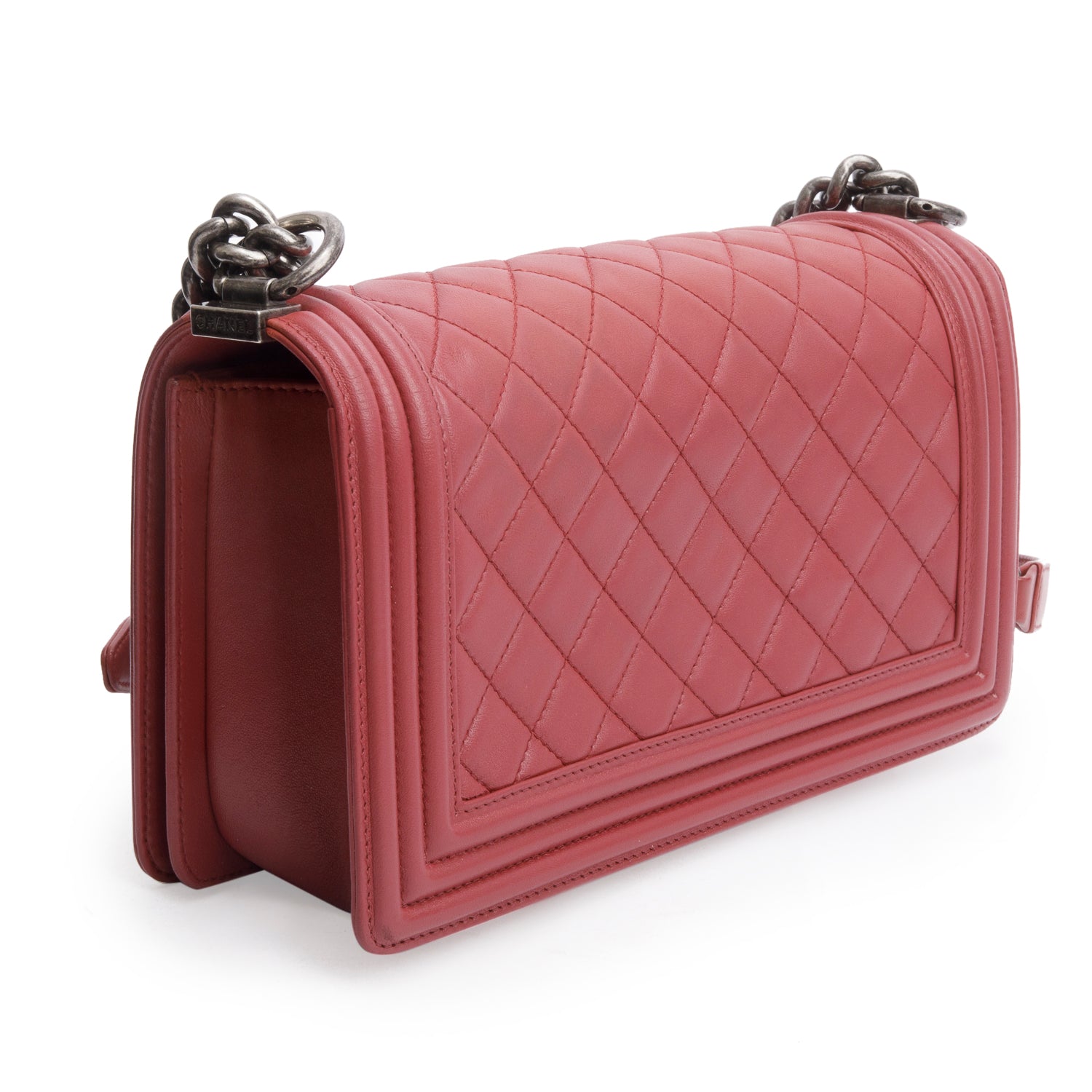 Chanel Pink Quilted Lambskin Leather Medium Boy Bag
