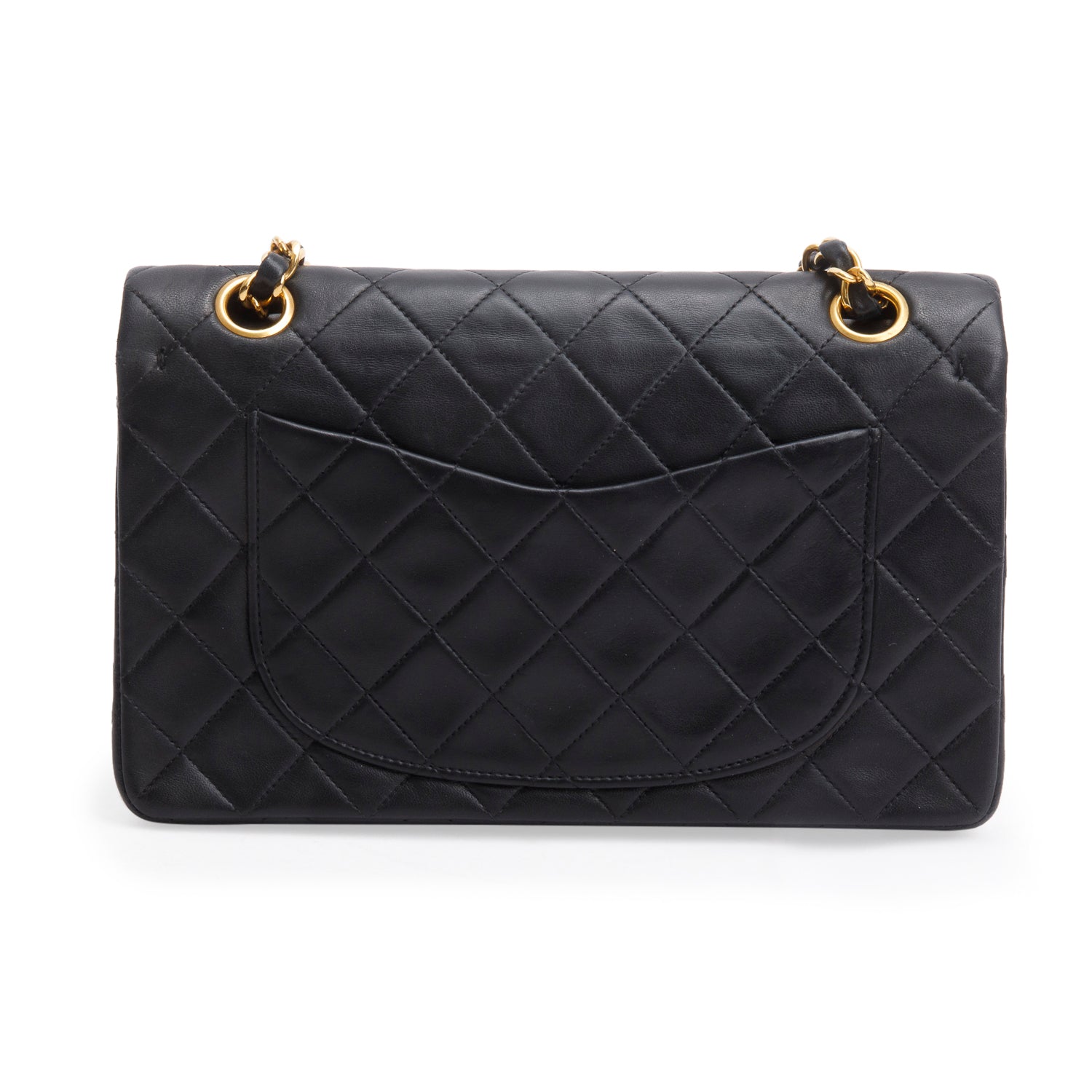 Chanel Vintage Black Lambskin Classic Small Double Flap Bag