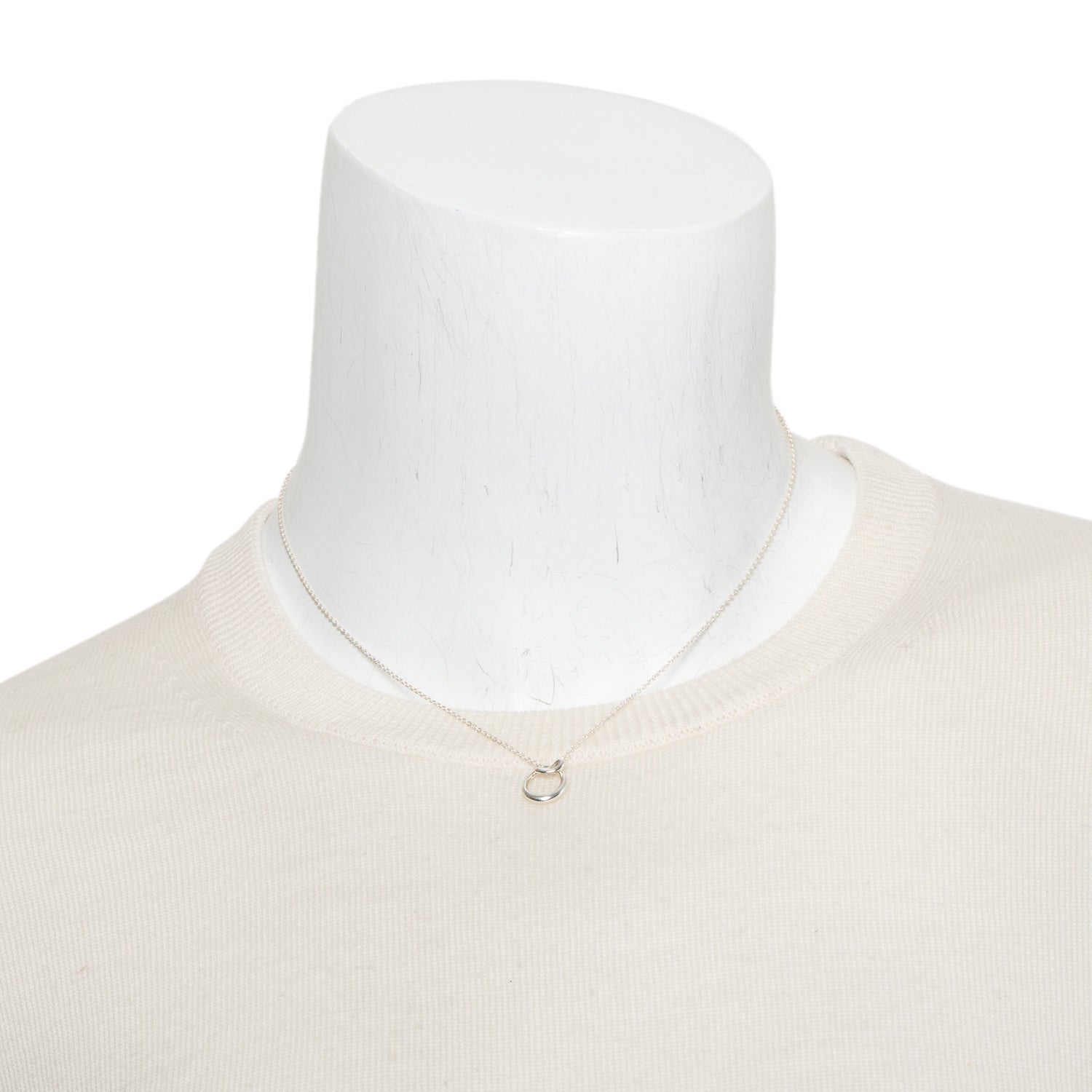 Tiffany & Co. Elsa Peretti Sterling Silver Alphabet Letter "O" Pendant Necklace