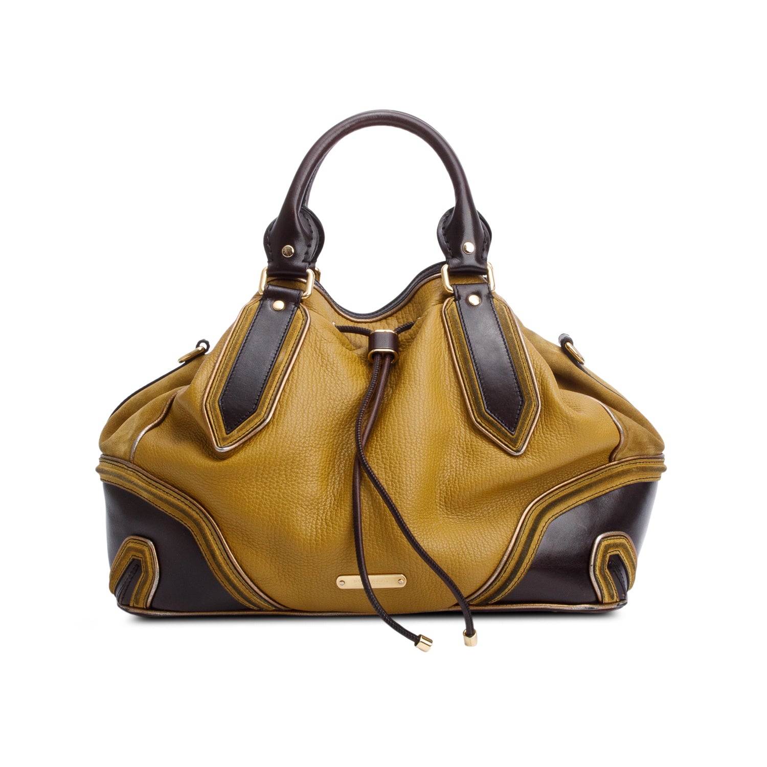 Burberry Prorsum Beige/Brown Calfskin Leather/Suede Earlsburn Mixed Media Tote Bag w/ Strap