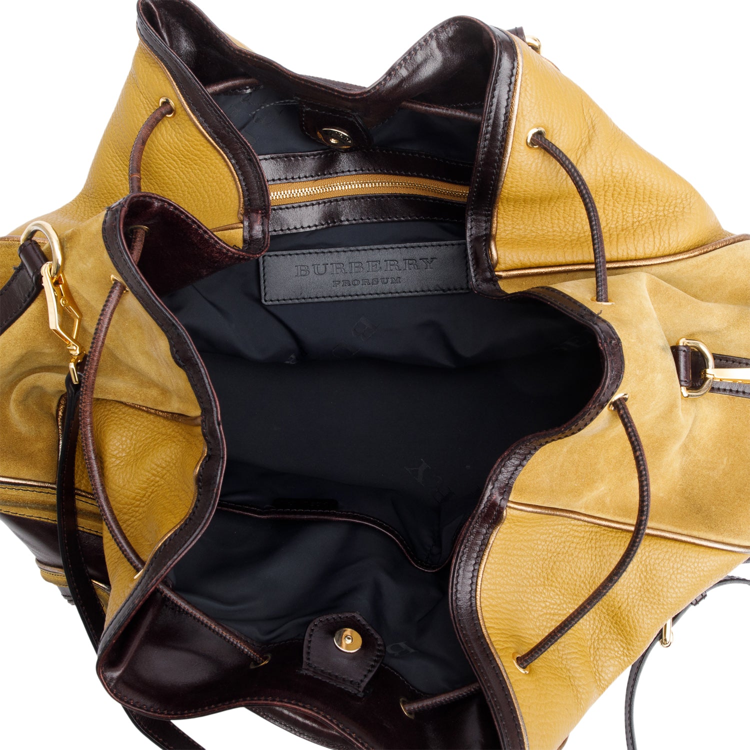 Burberry Prorsum Beige/Brown Calfskin Leather/Suede Earlsburn Mixed Media Tote Bag w/ Strap