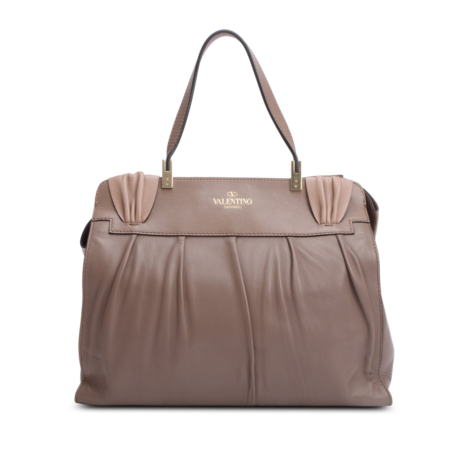 Valentino Taupe/Neutral Calfskin Leather Aphrodite Bow Bag