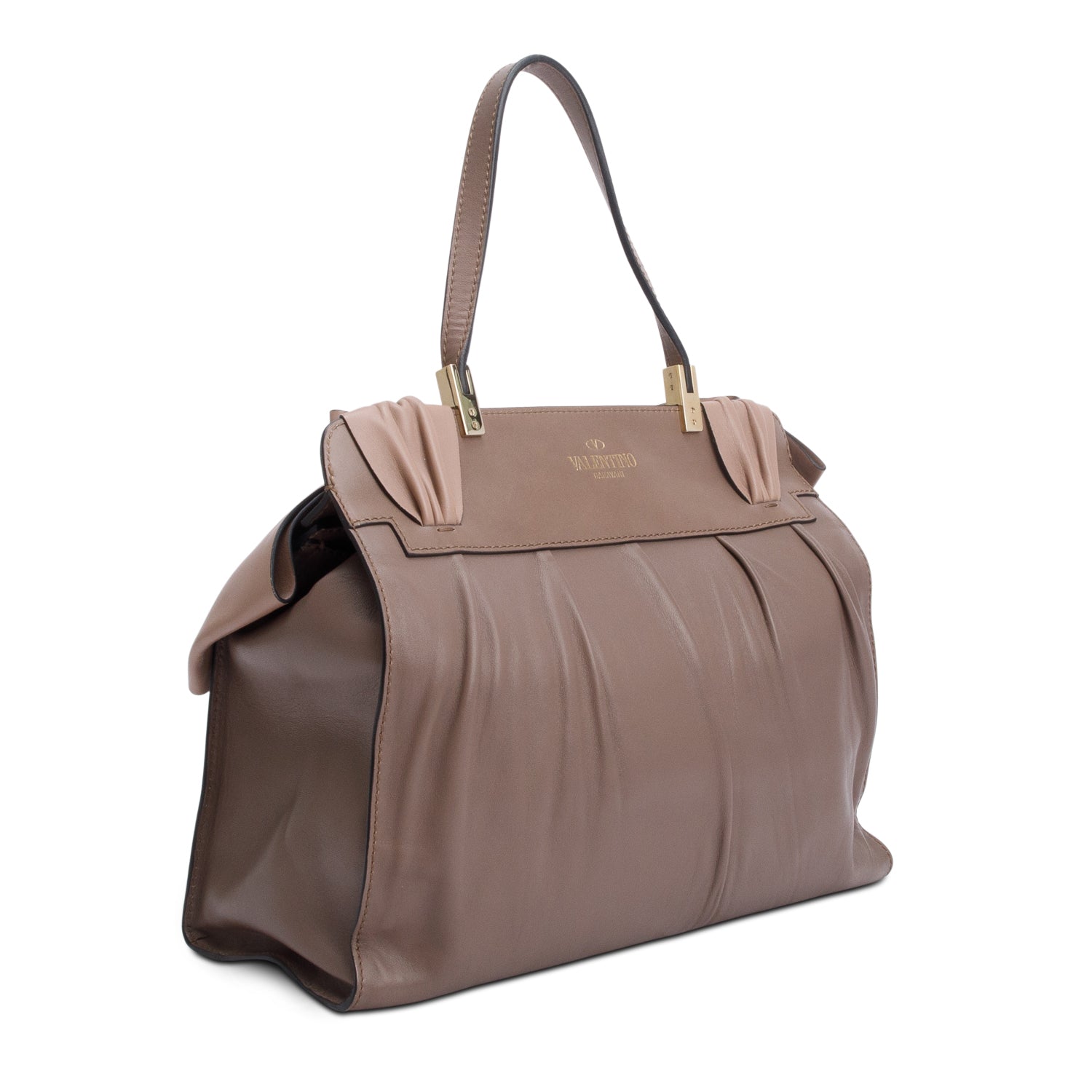 Valentino Taupe/Neutral Calfskin Leather Aphrodite Bow Bag