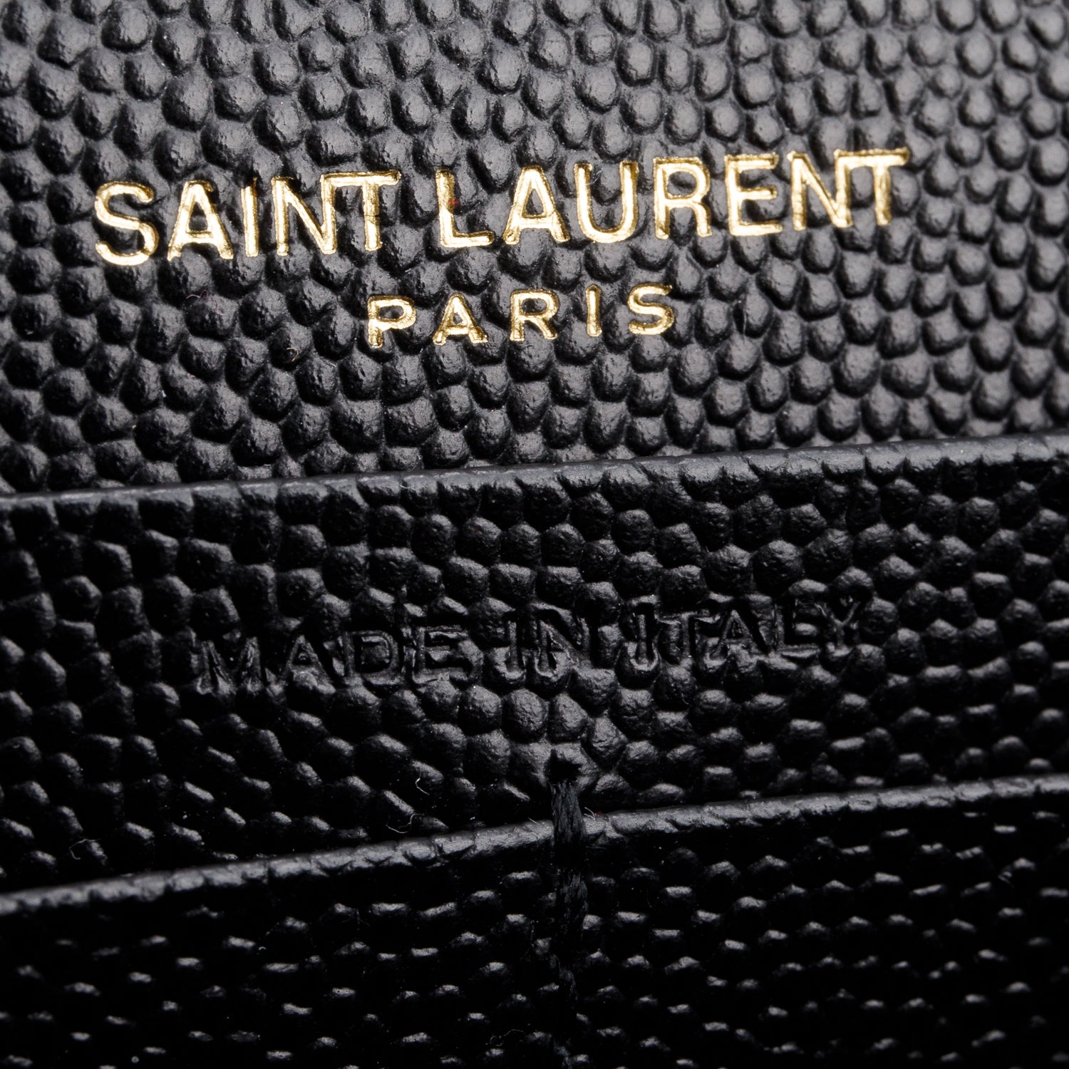 Saint Laurent 2020 Black Grain De Poudre Leather Cassandre Envelope Chain Wallet w/ Box