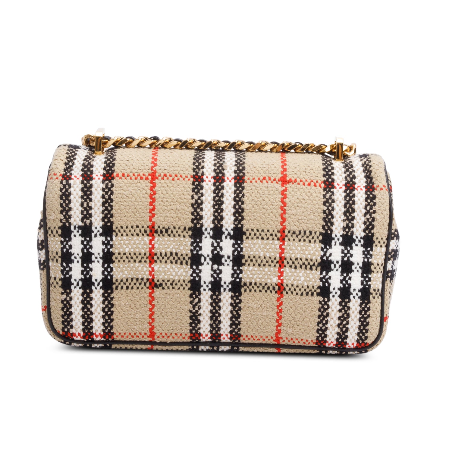 Burberry Beige Check Tweed Small Lola TB Shoulder Bag w/ Box