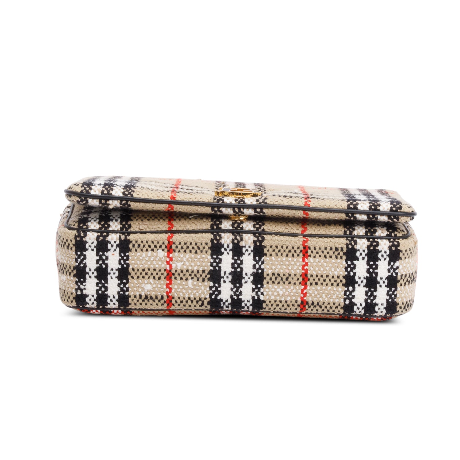 Burberry Beige Check Tweed Small Lola TB Shoulder Bag w/ Box