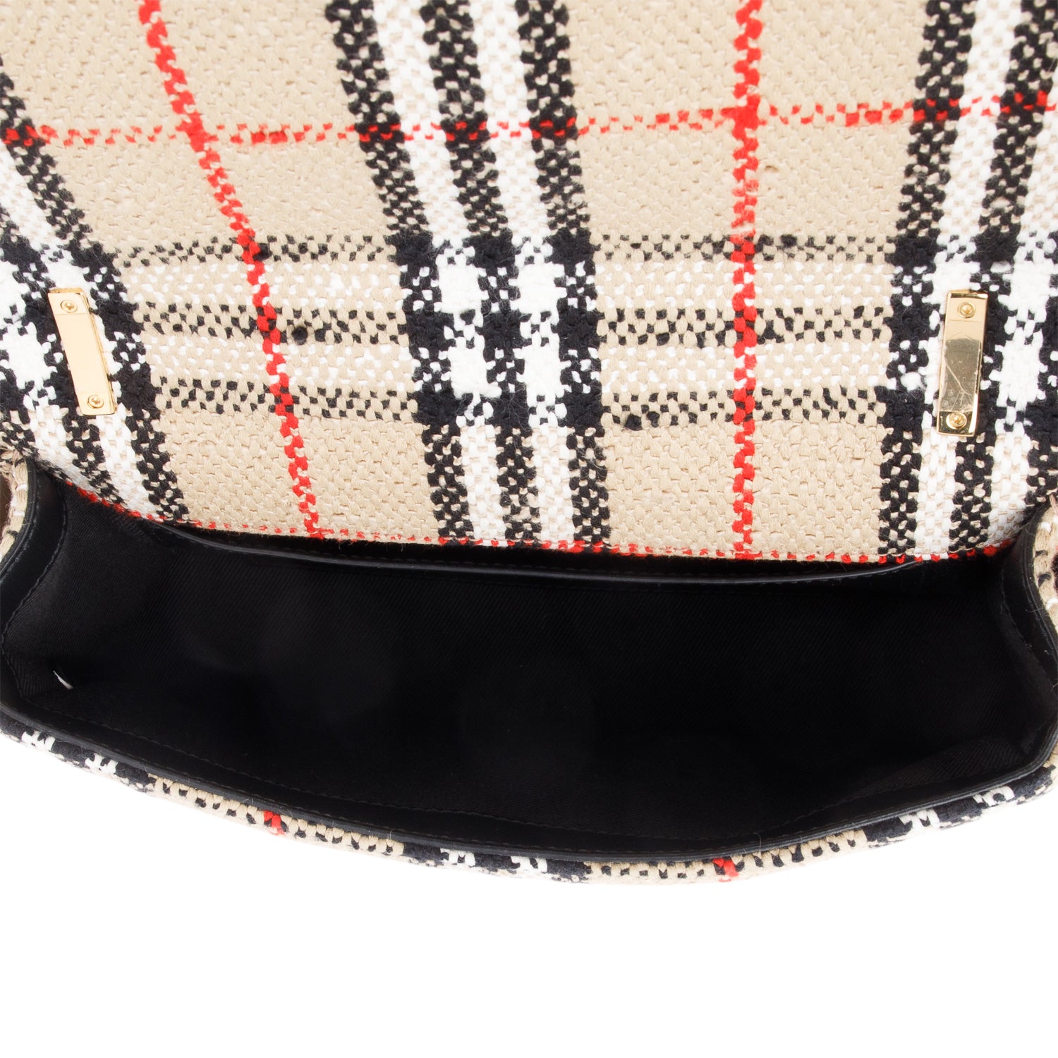 Burberry Beige Check Tweed Small Lola TB Shoulder Bag w/ Box