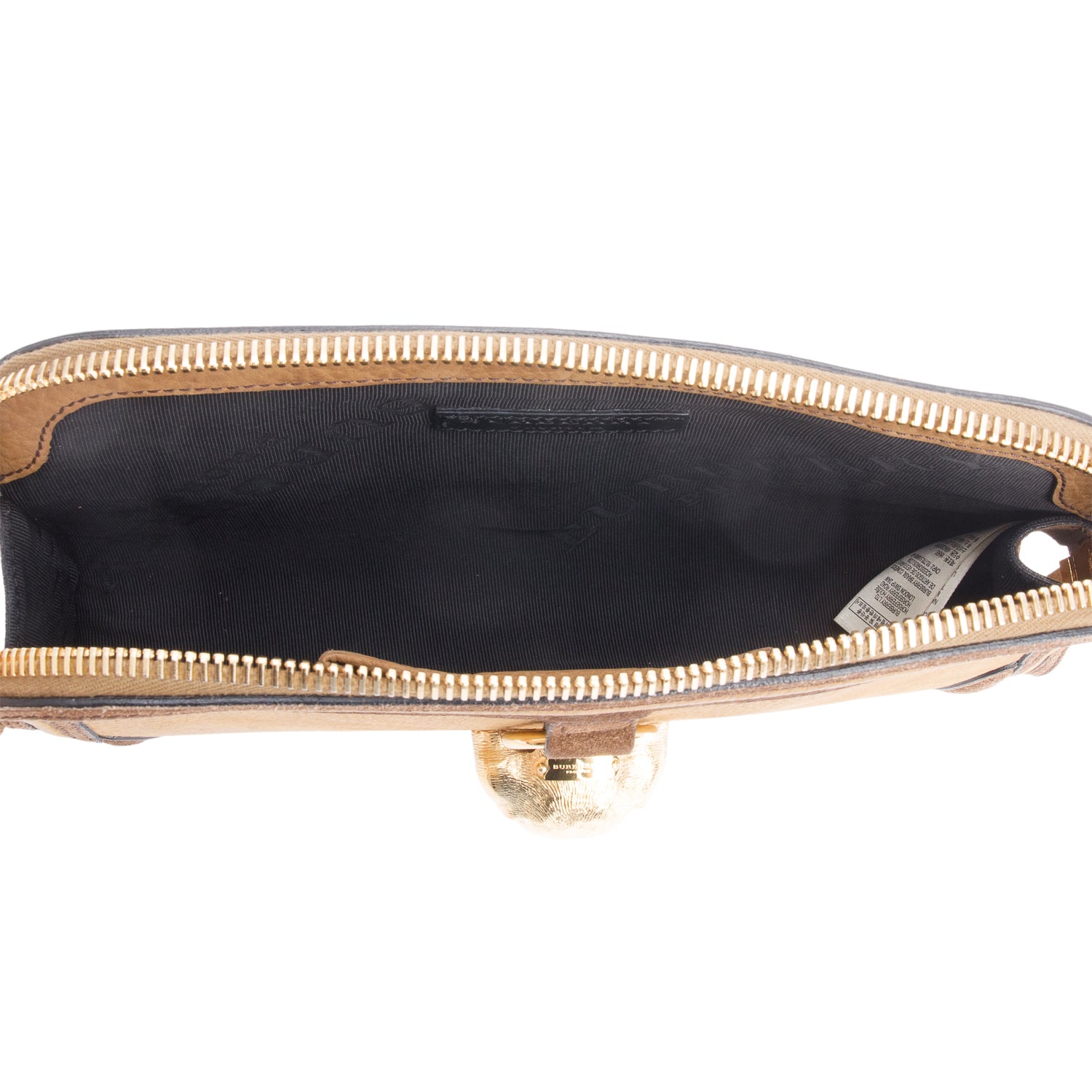 Burberry Beige/Brown Nubuck Leather Alma Dog Clutch
