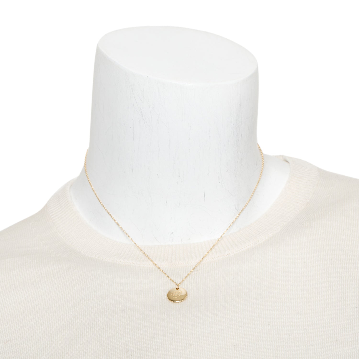 Tiffany & Co. 18k Yellow Gold Notes Alphabet Letter 'O' Disc Pendant Necklace w/ Box