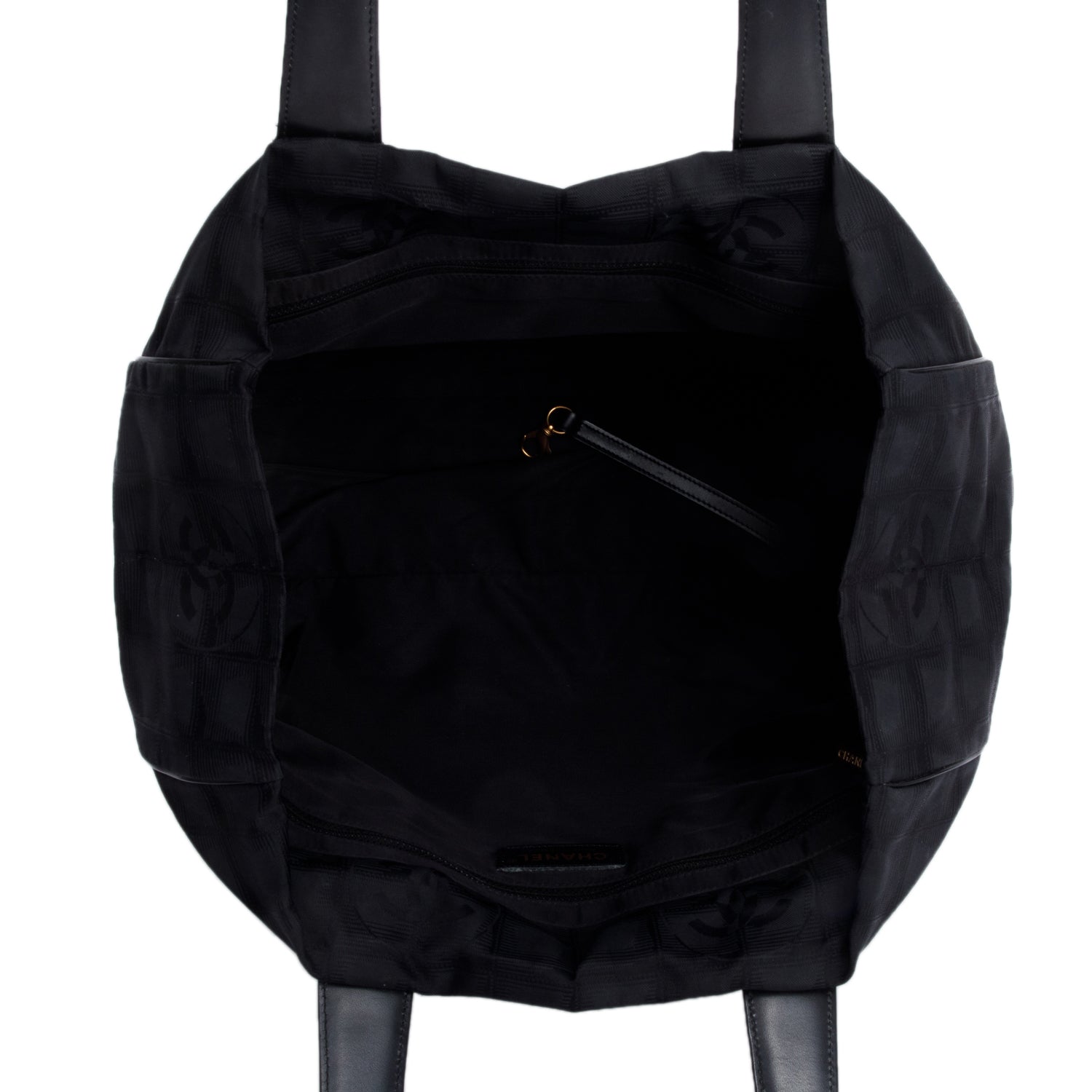 Chanel Black Canvas Travel Ligne Tote