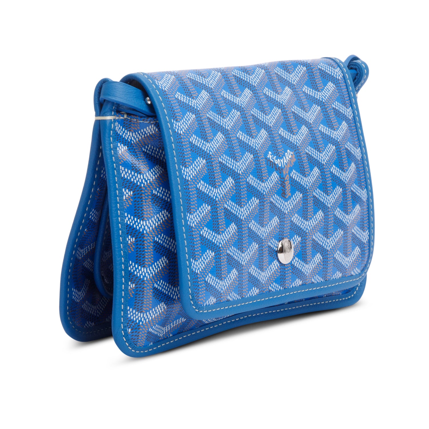 Goyard 2024 Blue Monogram Coated Canvas Plumet Crossbody Bag