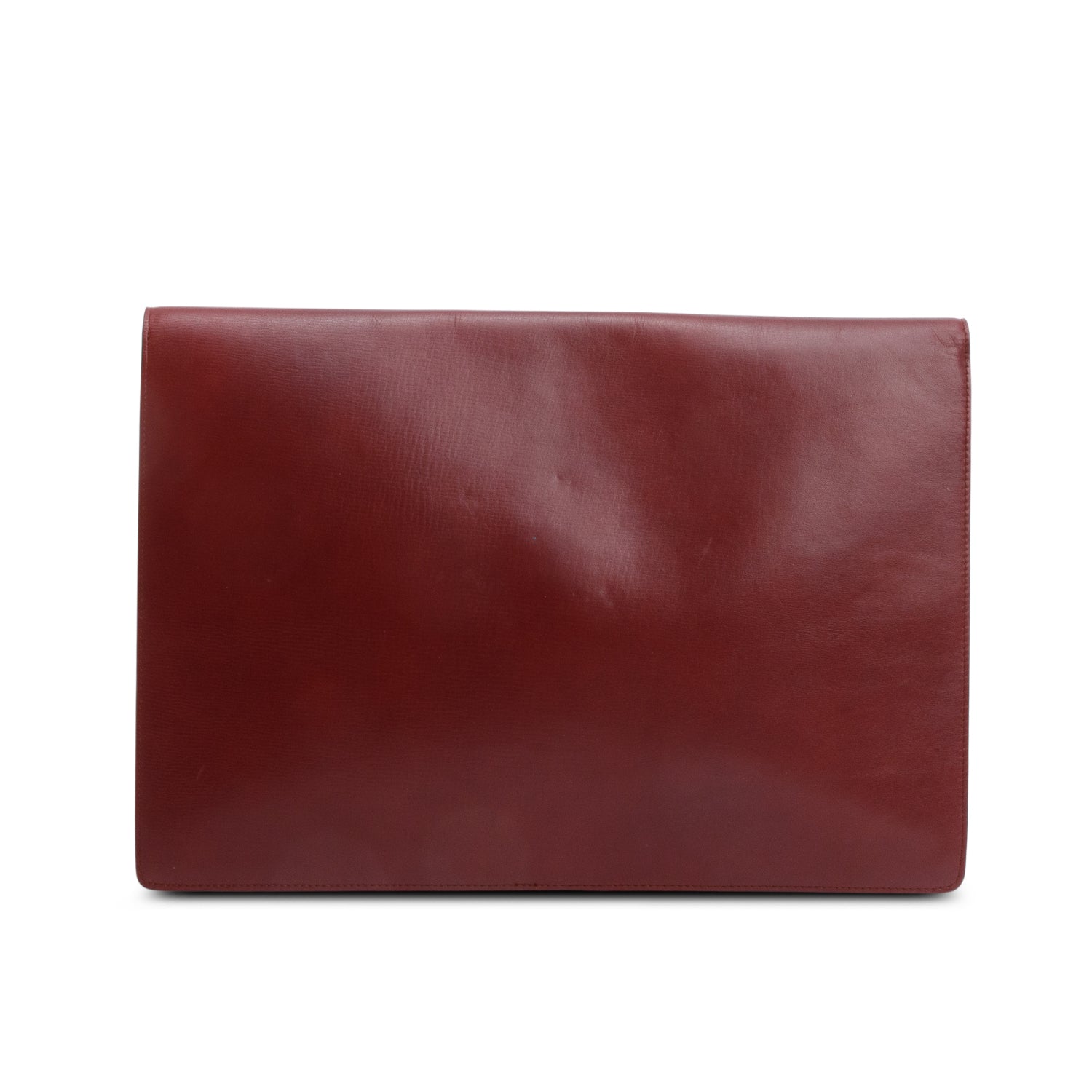 Cartier Burgundy Leather C De Cartier Clutch