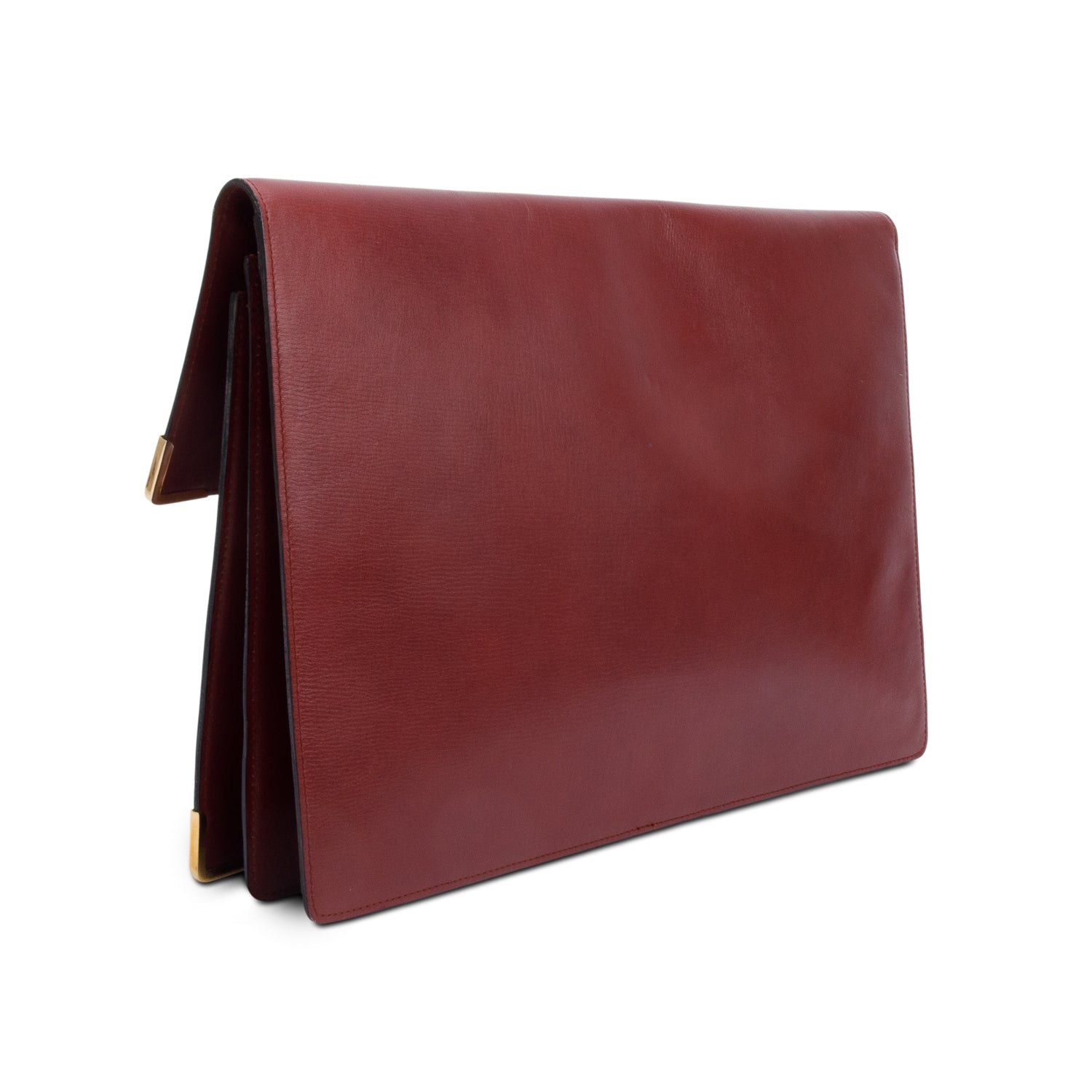 Cartier Burgundy Leather C De Cartier Clutch
