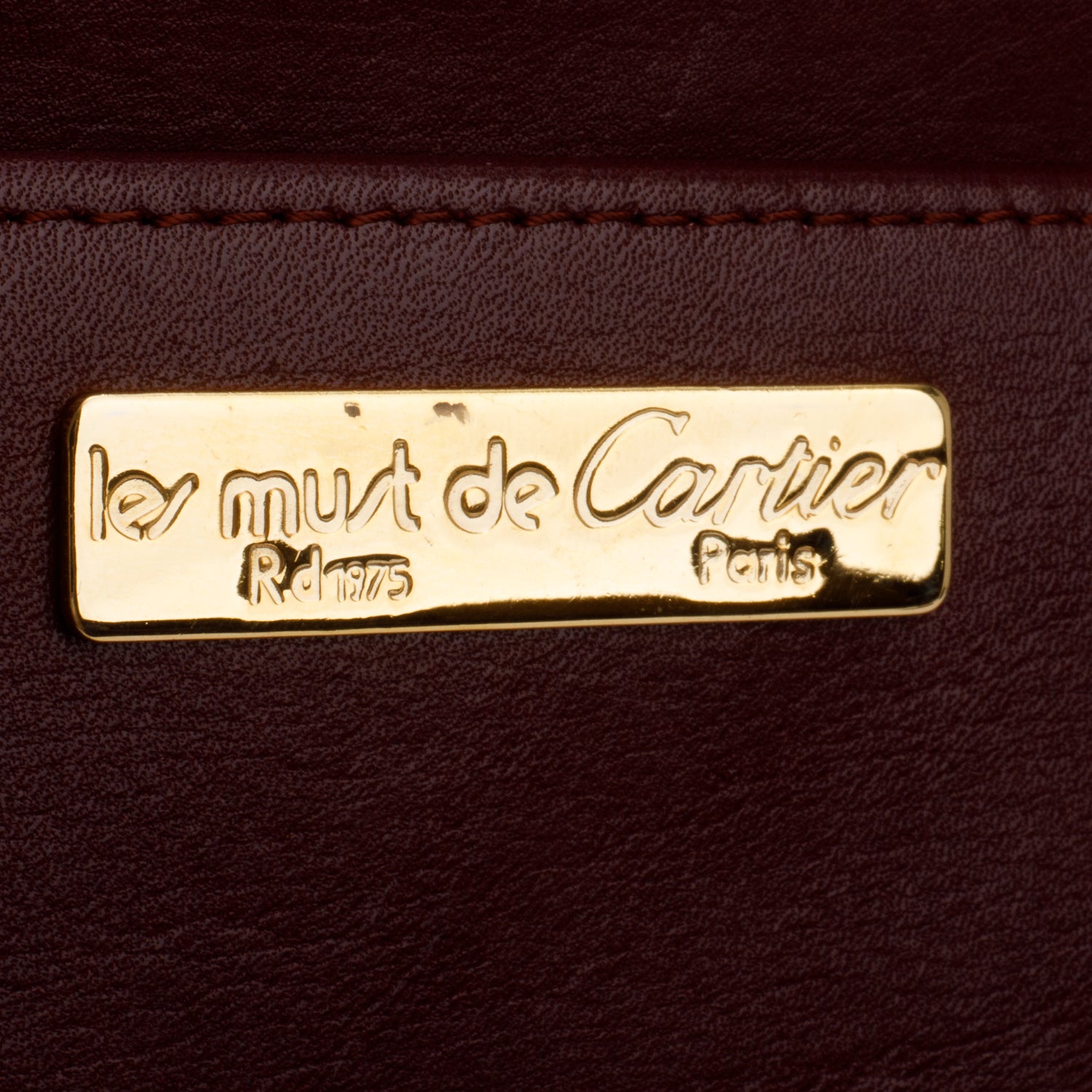 Cartier Burgundy Leather C De Cartier Clutch