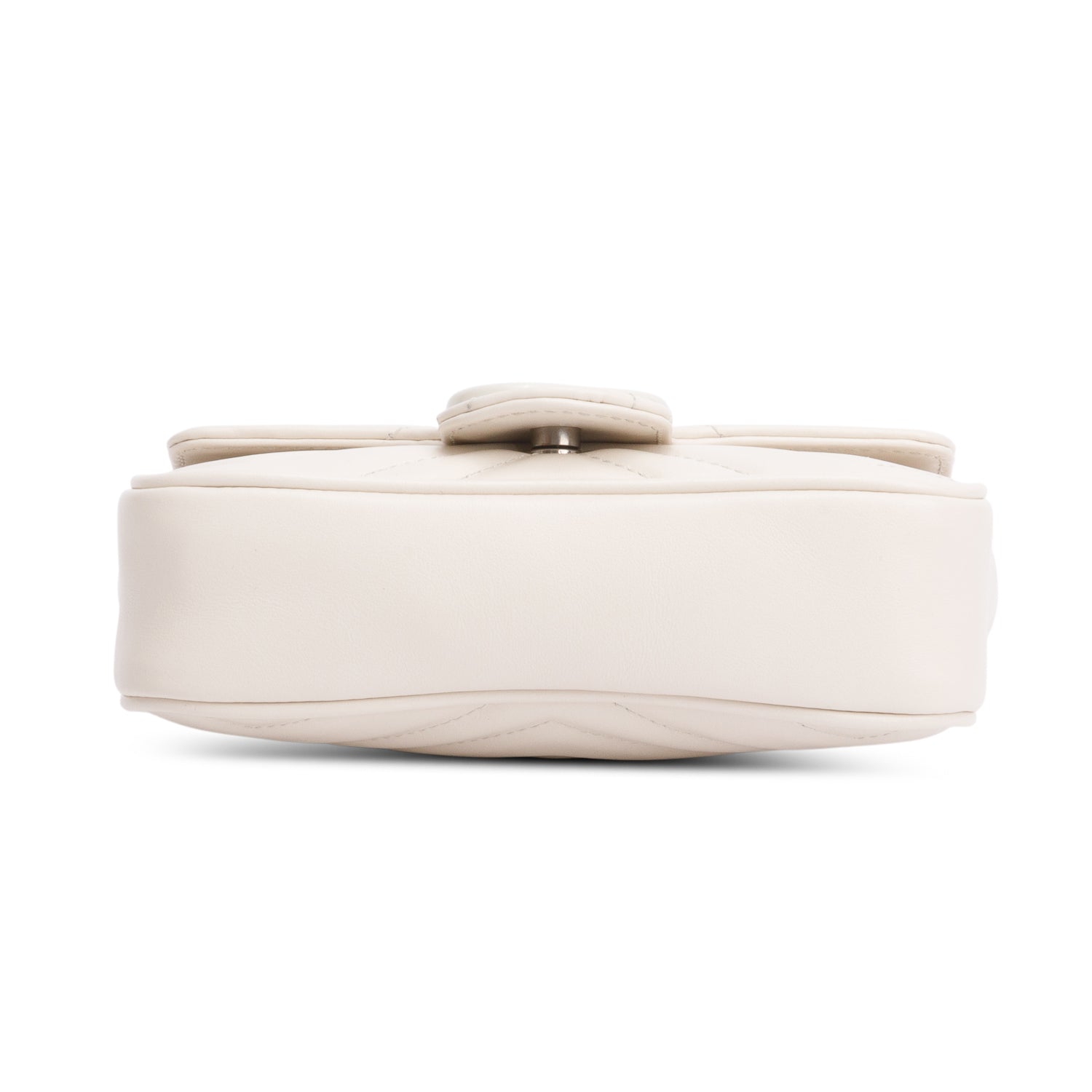 Gucci White GG Marmont Matelasse Monochrome Belt Bag w/ Box