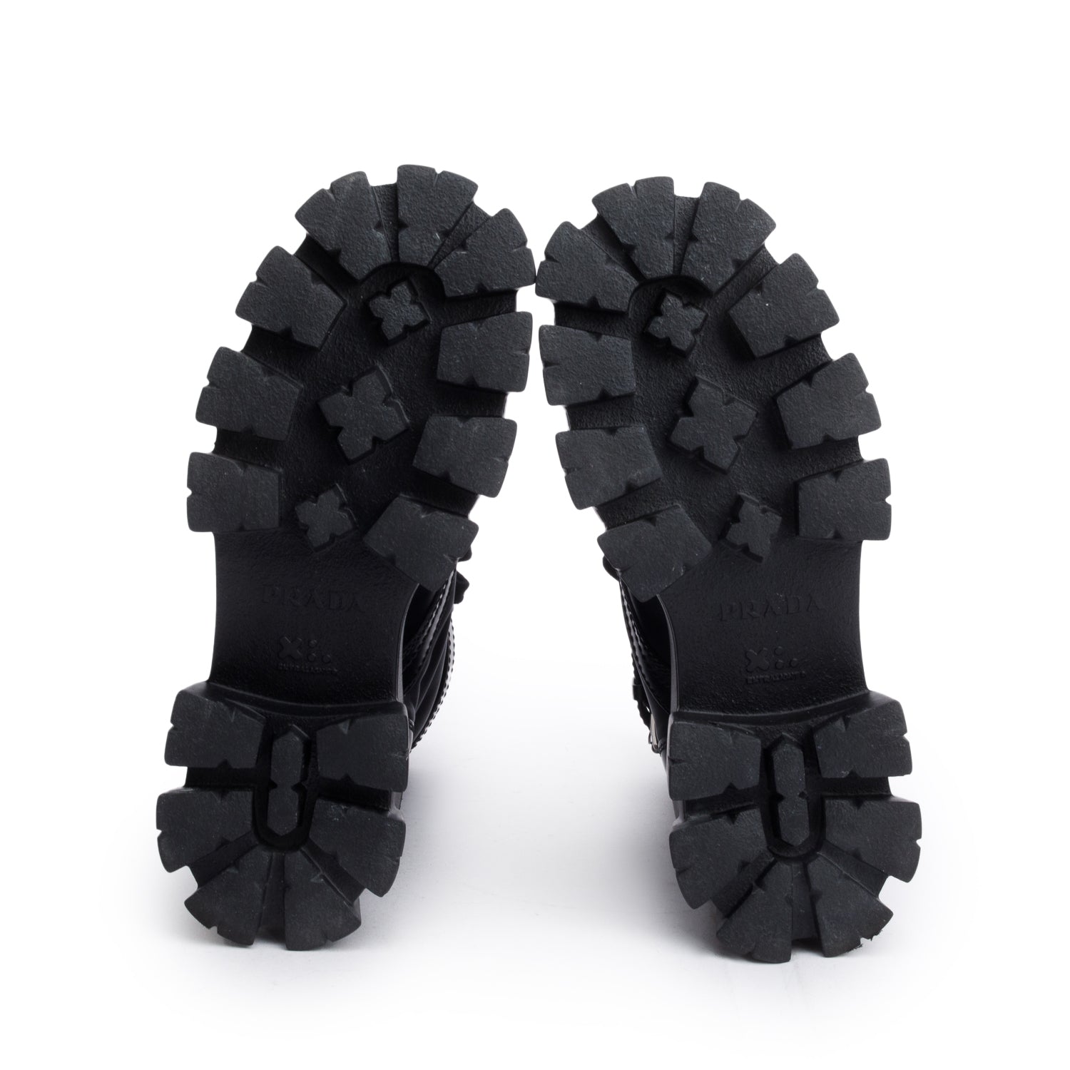 Prada Black Monolith Leather and Re-Nylon Boots with Pouch, Men’s Size 8.5 w/ Box