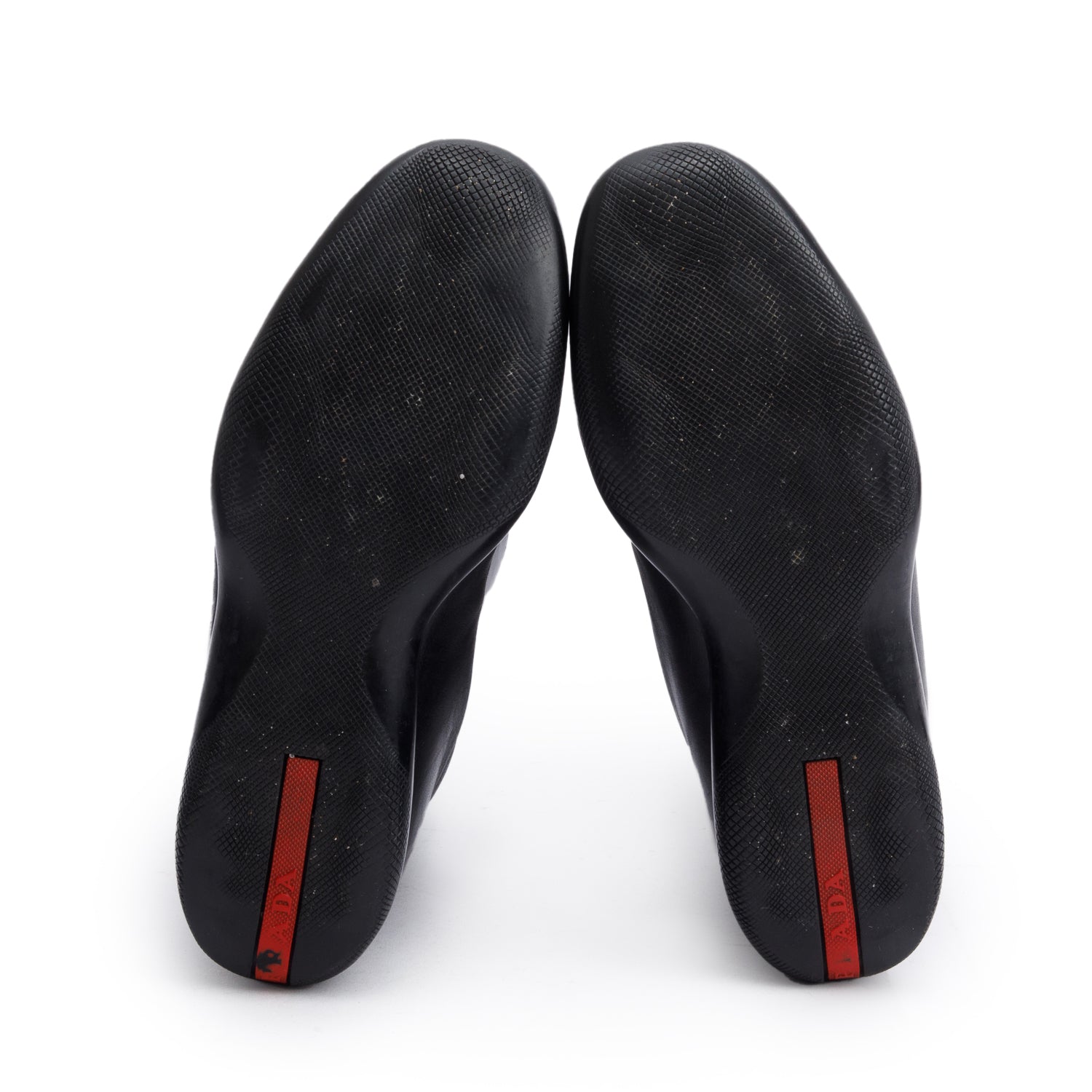 Prada Black Leather Riding Boots, Size 8 w/ Box