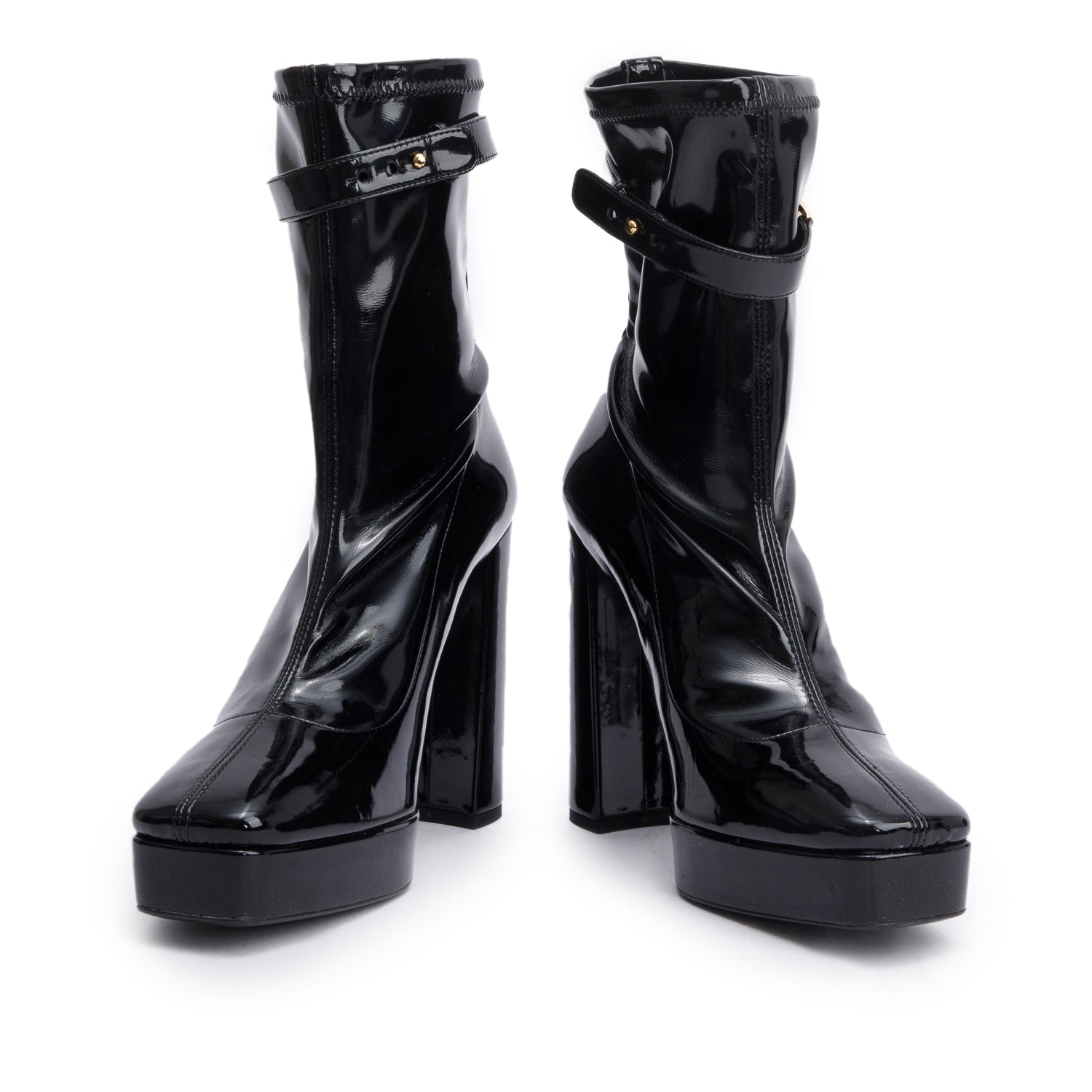 Versace Black Ecovernice Medusa Stretch Bootie, Size 41 w/ Box