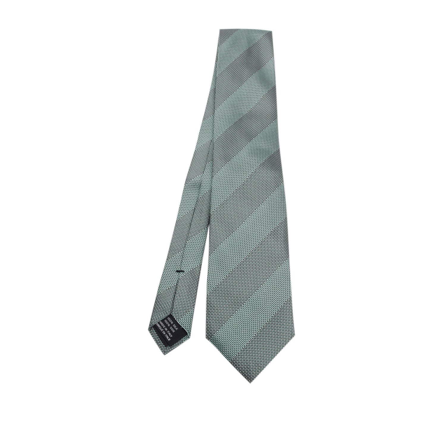 Tom Ford Green Weave Printed Silk Twill Tie
