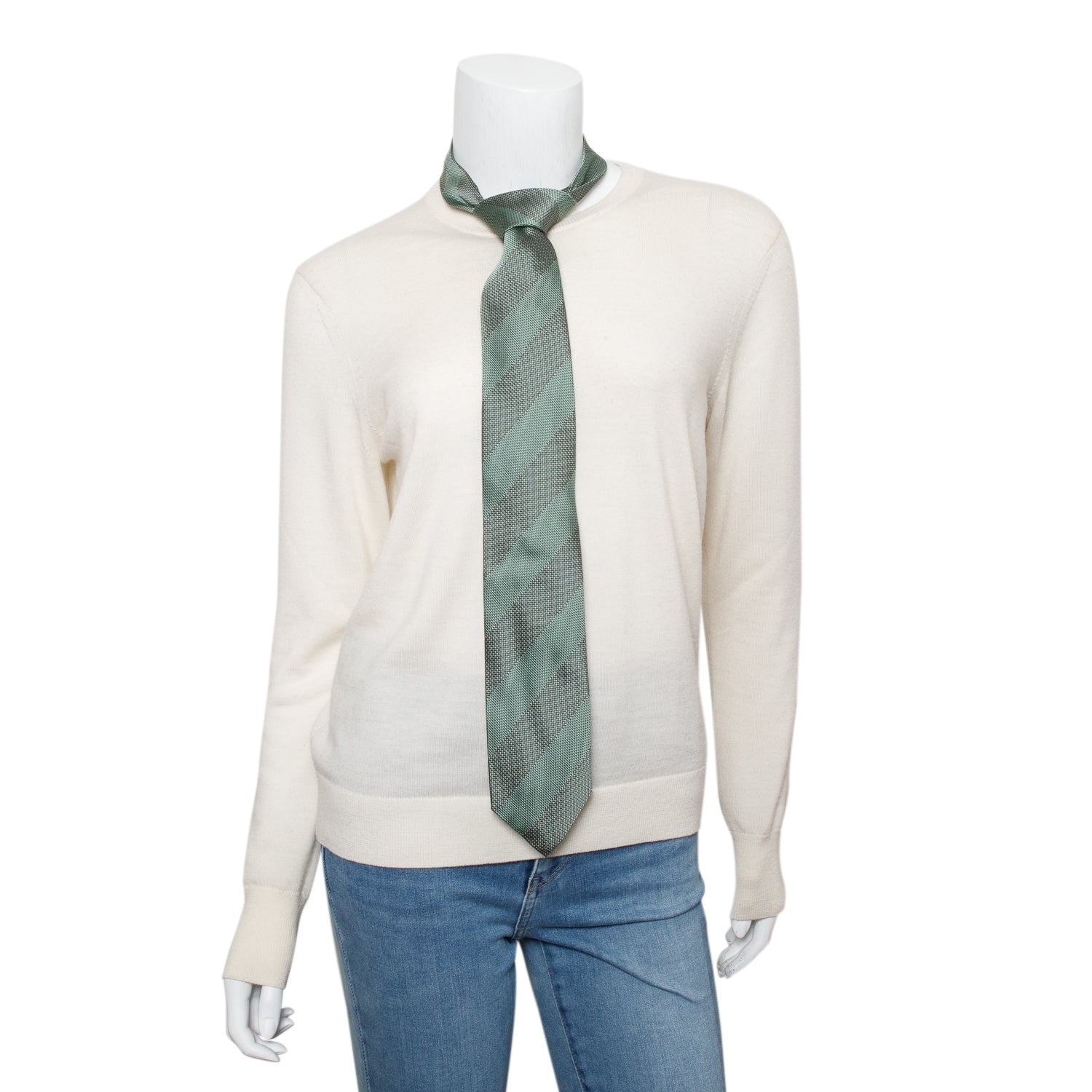 Tom Ford Green Weave Printed Silk Twill Tie