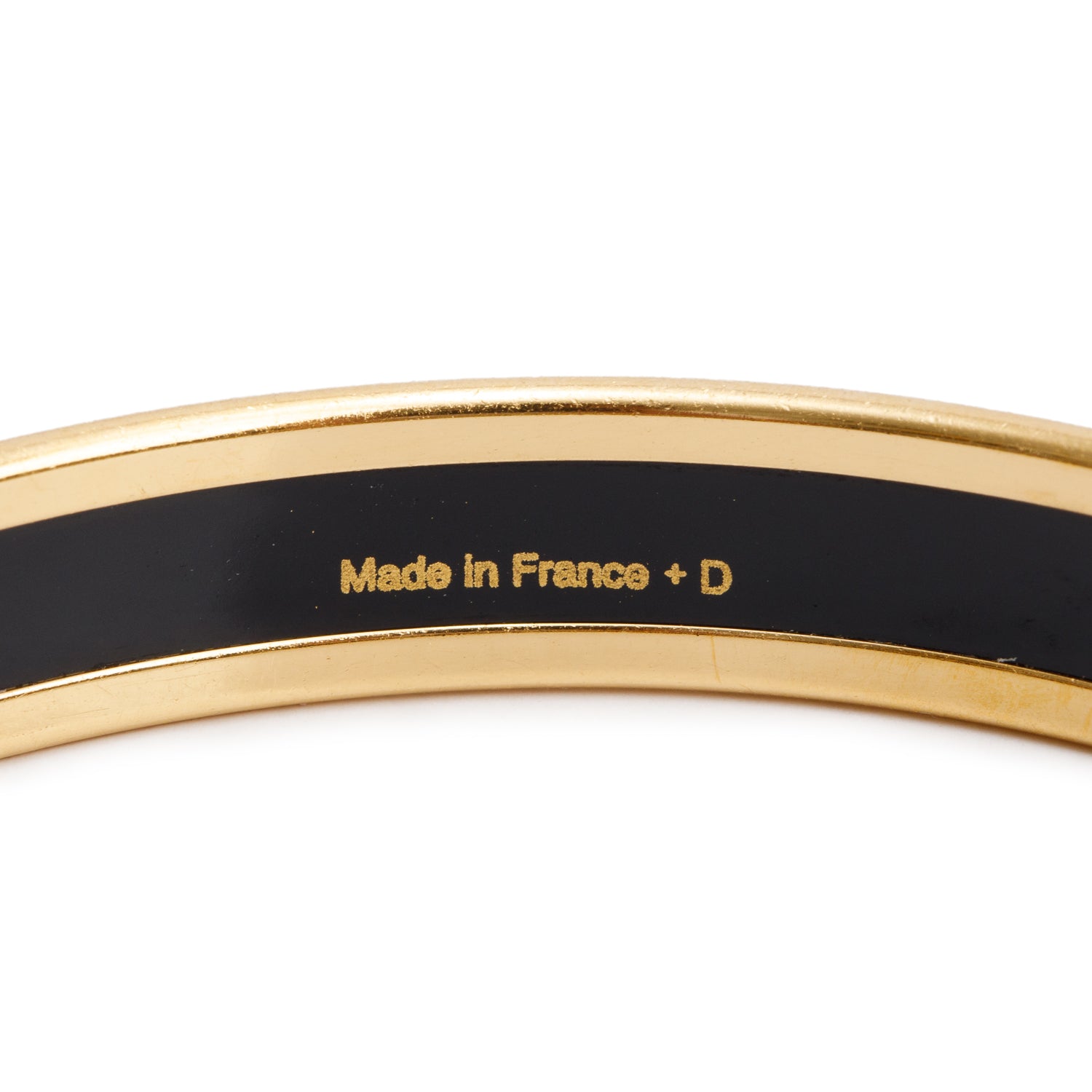 Hermes Gold-Plated Multicolor Enamel 'Faubourg' Narrow Bangle w/ Box