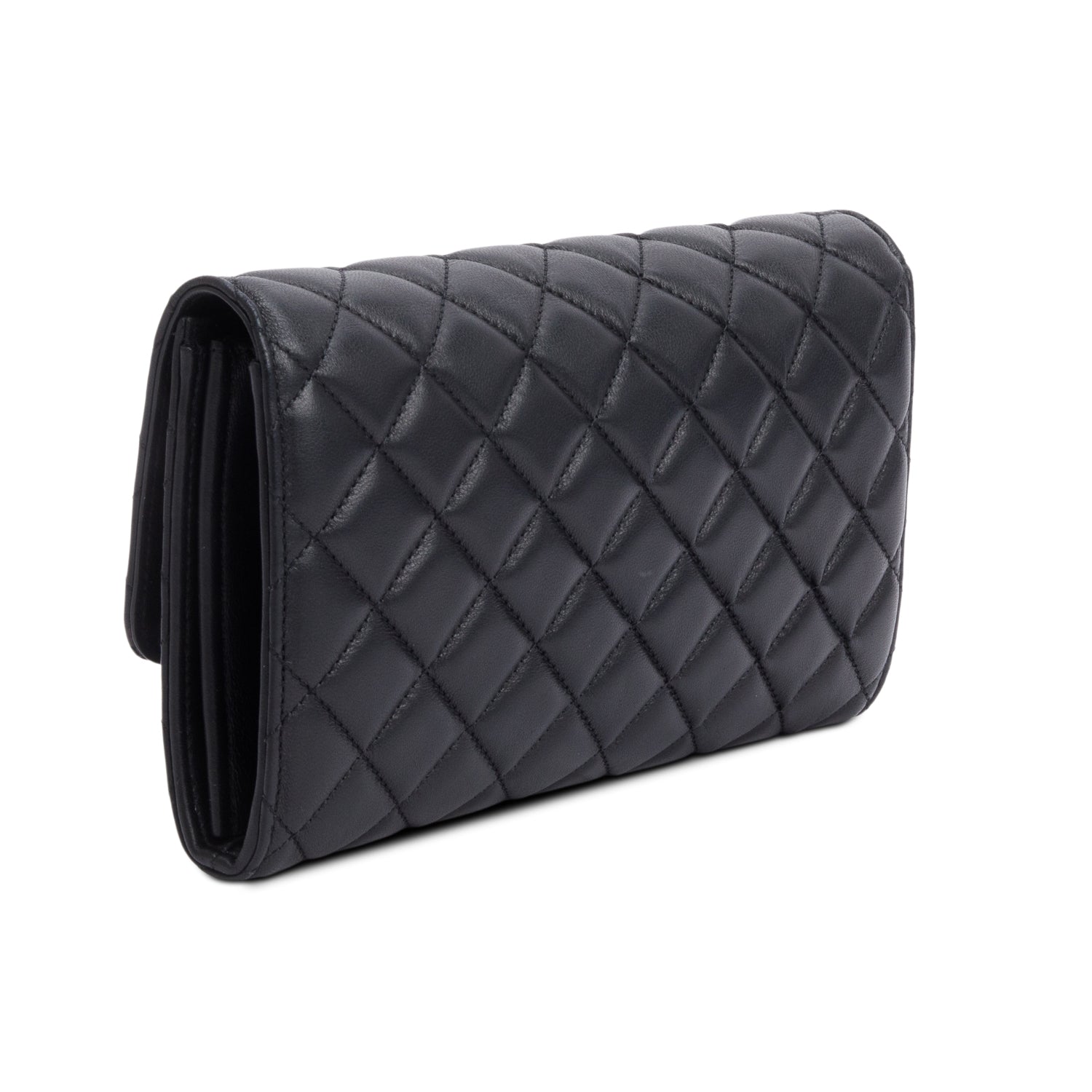Versace Black Quilted Nappa Leather Medusa Wallet On Chain