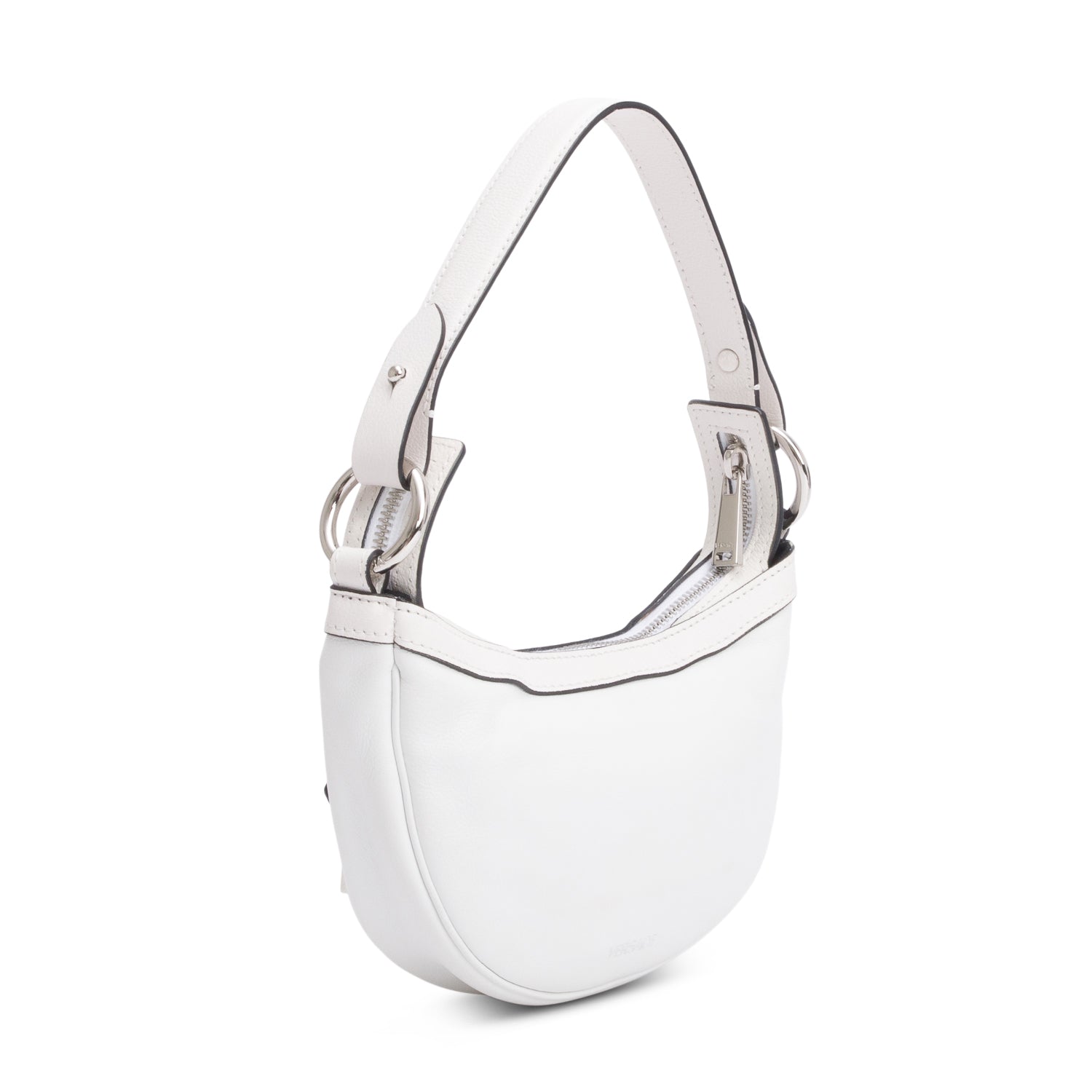 Versace White Leather Mini Repeat Hobo w/ Strap