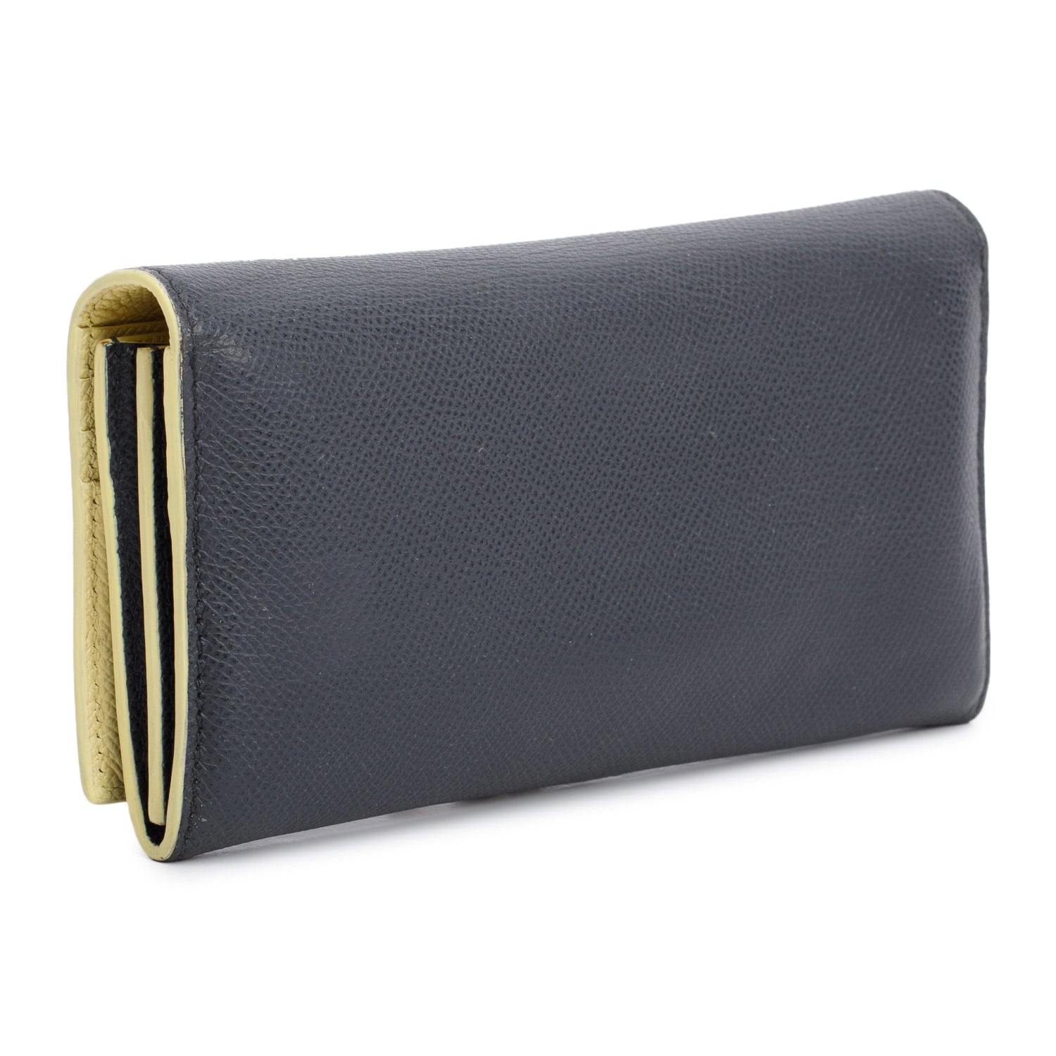BVLGARI Grey Calfskin Leather Continental Wallet