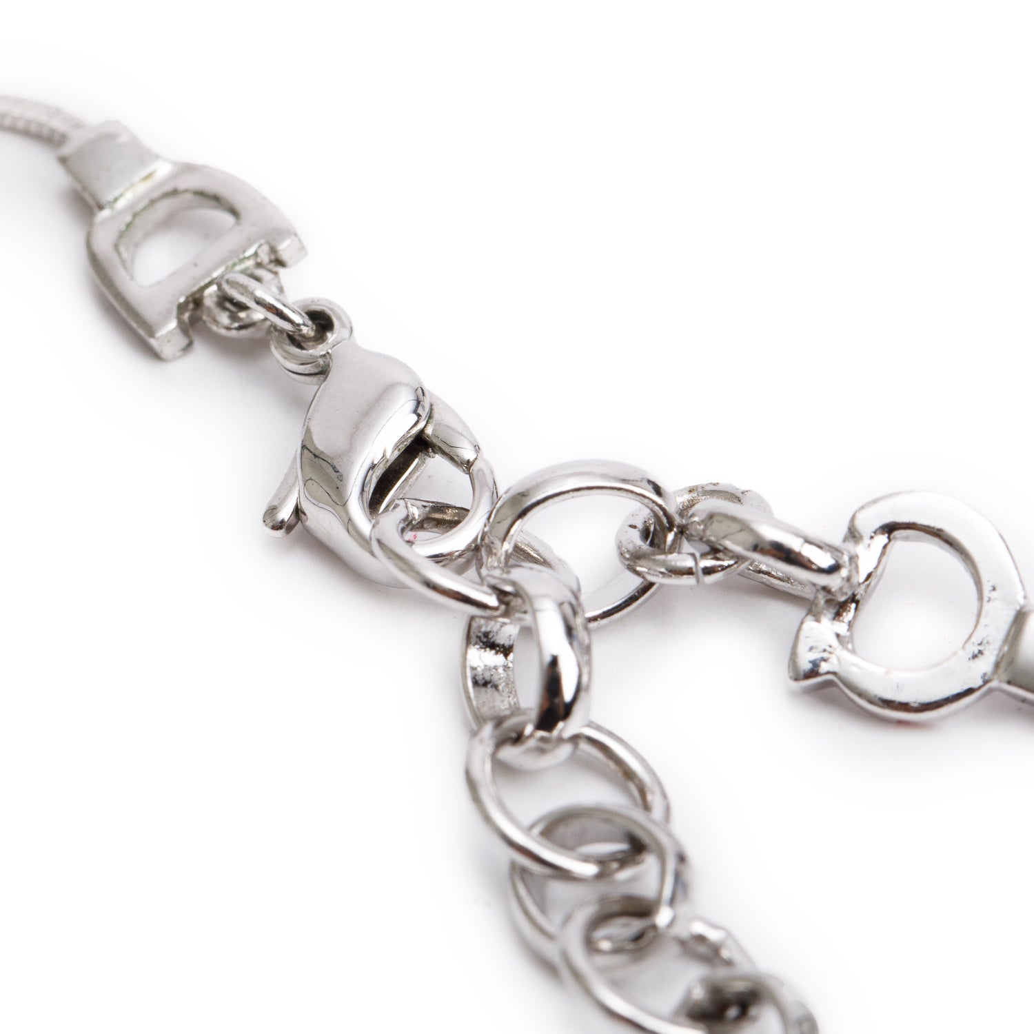 Christian Dior Silver Plated Logo Pendant Necklace