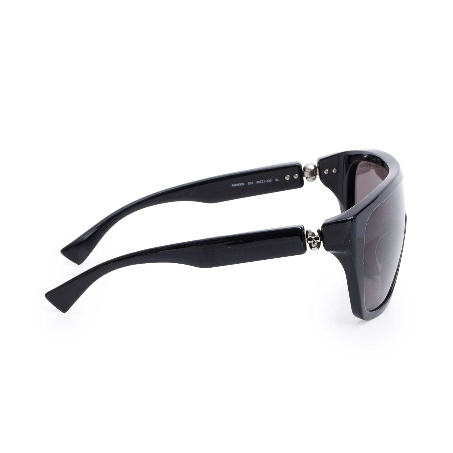 Alexander McQueen AM0430S Black Acetate Shield Sunglasses