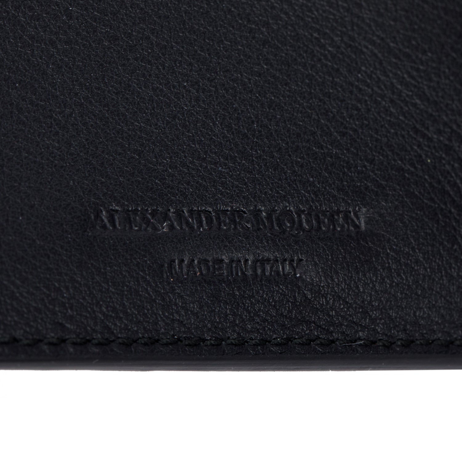 Alexander McQueen Black Leather Studded Bi-Fold Wallet
