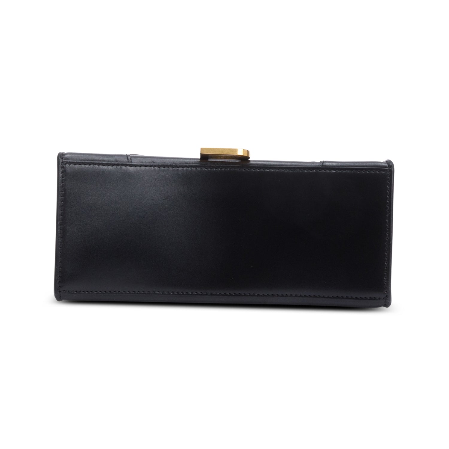 Balenciaga Black Smooth Leather Small Hourglass Top Handle Bag