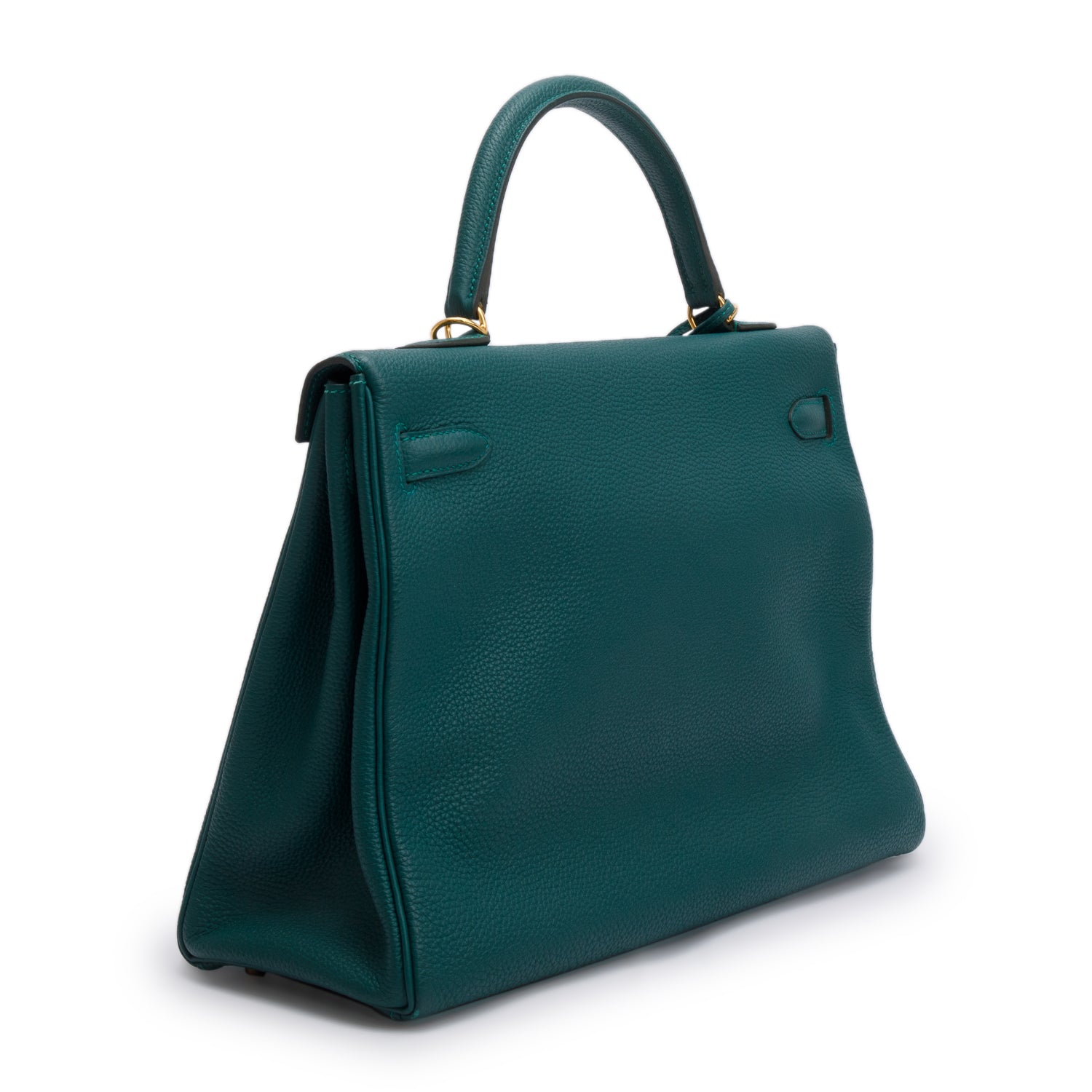 Hermes Malachite Togo Kelly Retourne 35 w/ Strap & Box