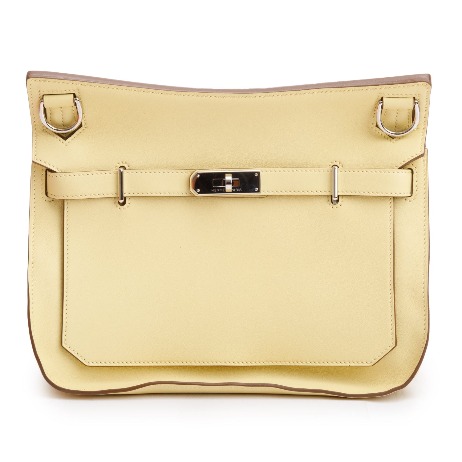 Hermes Jaune Poussin Swift Leather Jypsiere 28 w/ Strap & Box