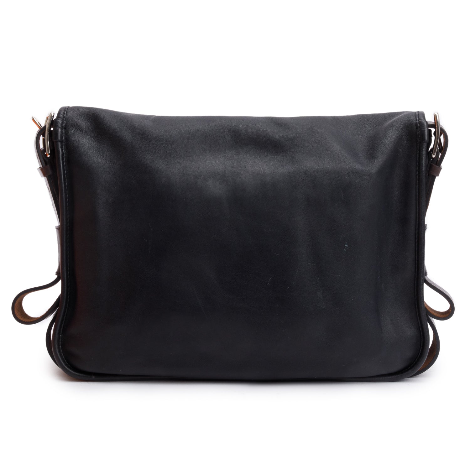 Hermes Noir Sikkim Leather Barda 35 w/ Box