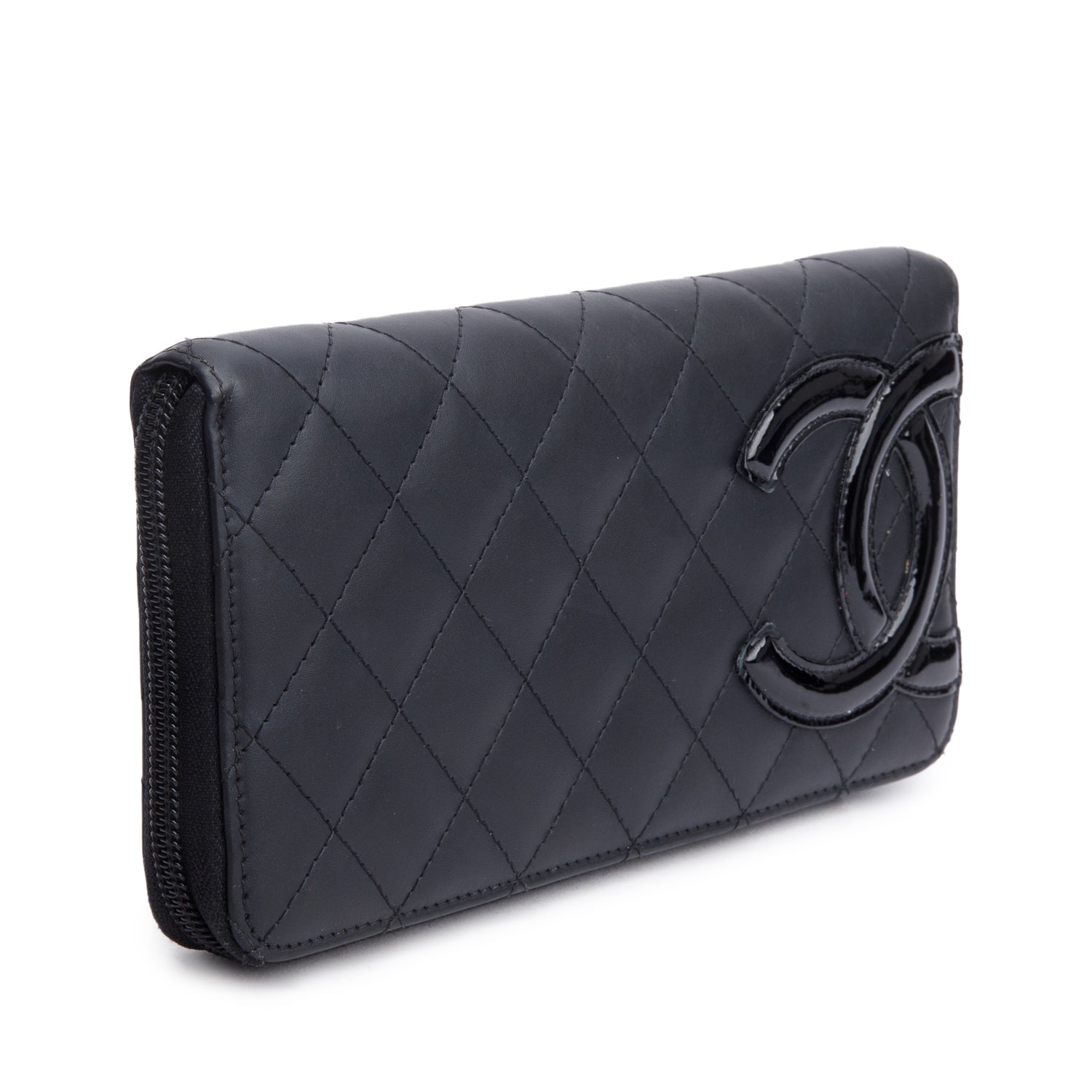 Chanel Black Calfskin Leather Cambon Yen Wallet w/ Box, Receipt & Authenticity Card