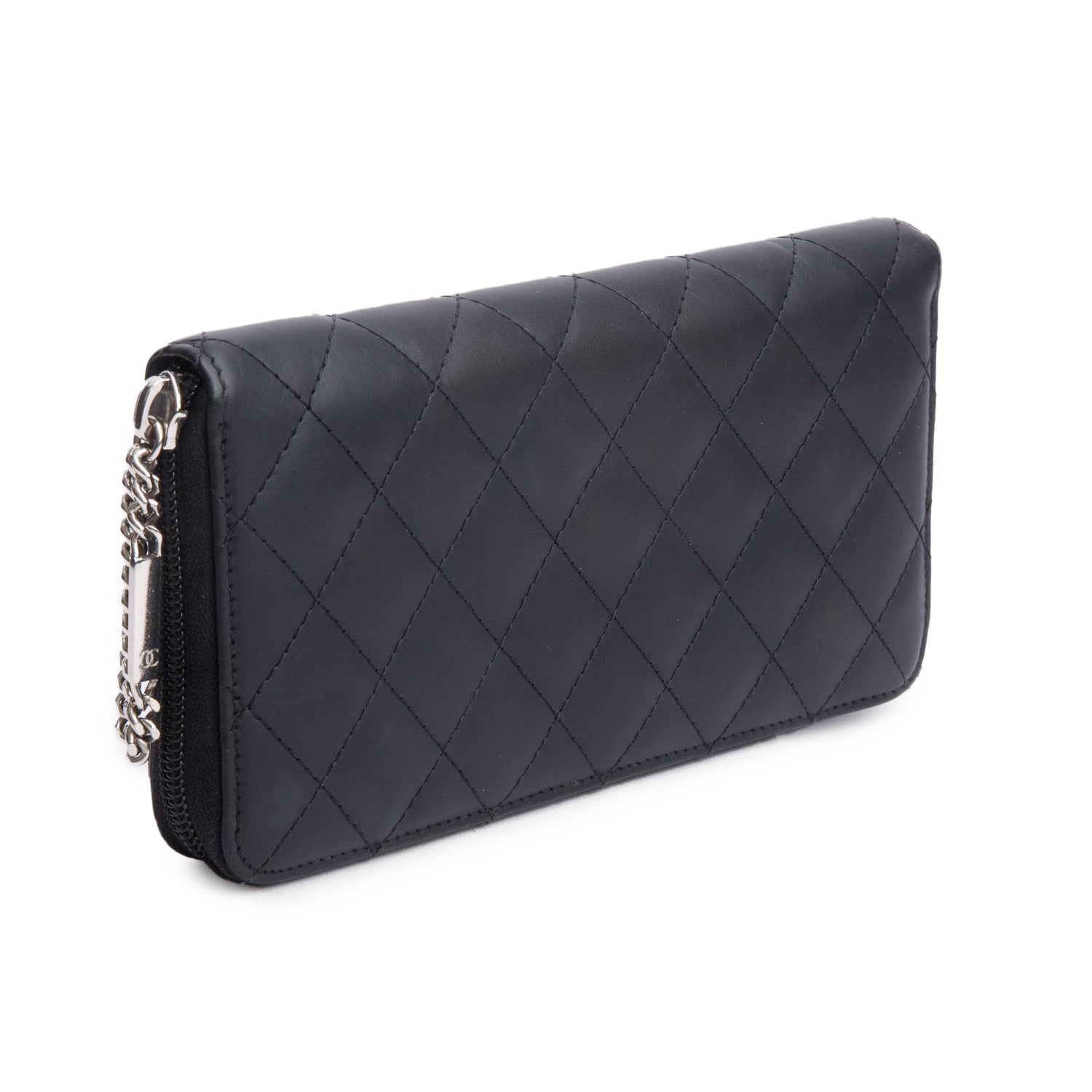 Chanel Black Calfskin Leather Cambon Yen Wallet w/ Box, Receipt & Authenticity Card