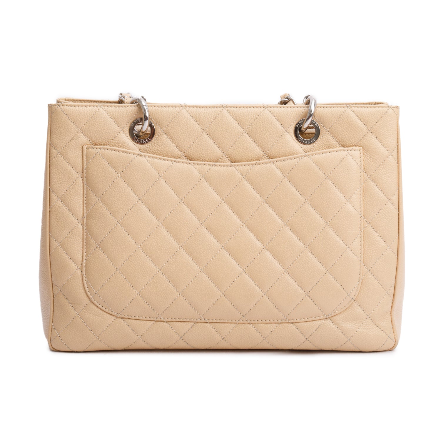 Chanel Beige Caviar Leather Grand Shopping Tote (GST) w/ Box & Receipt