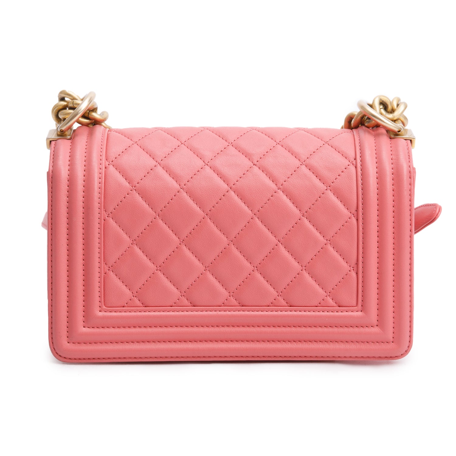 Chanel Pink Lambskin Leather Small Boy Bag