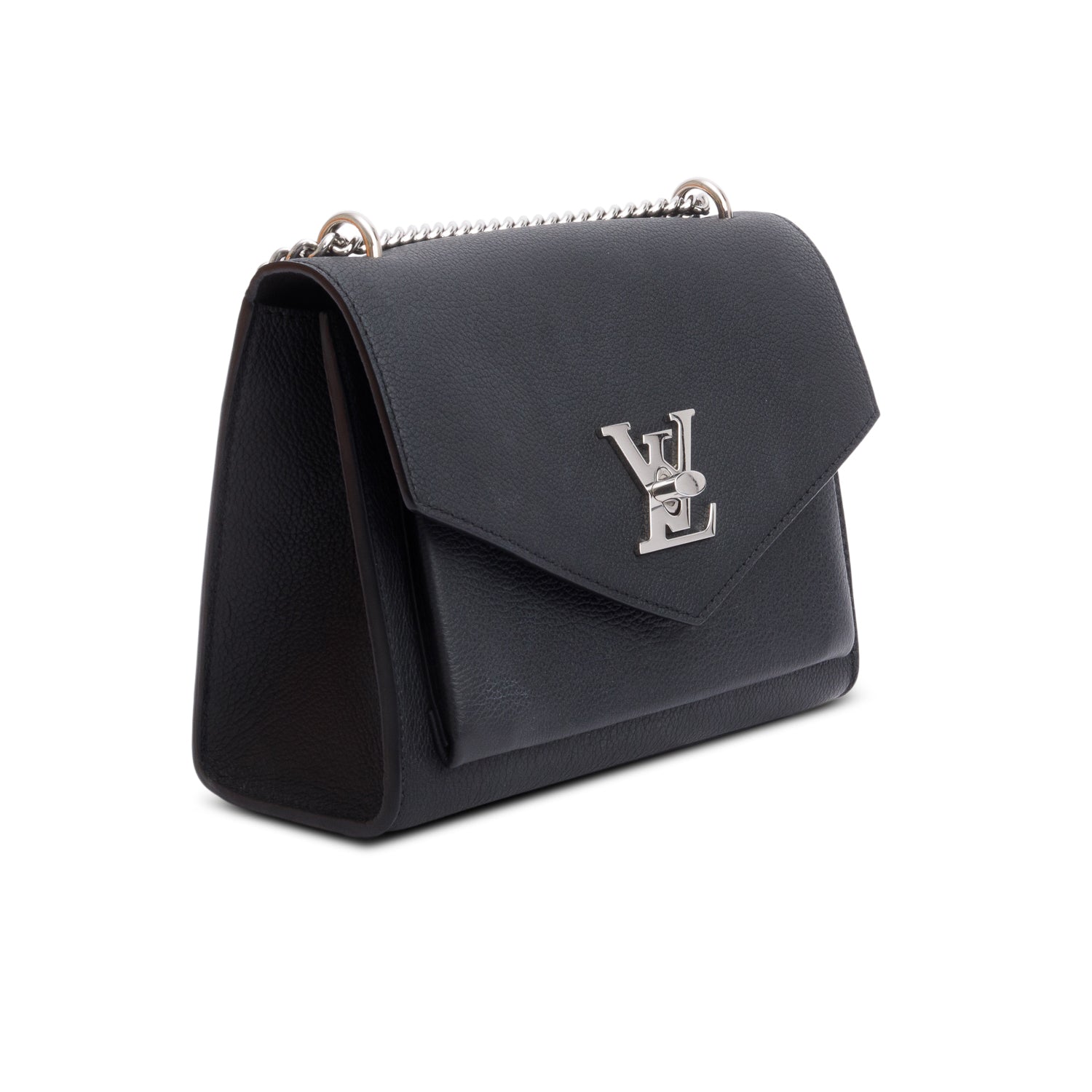 Louis Vuitton Black Soft Calf Leather MyLockMe Chain Bag w/ Box