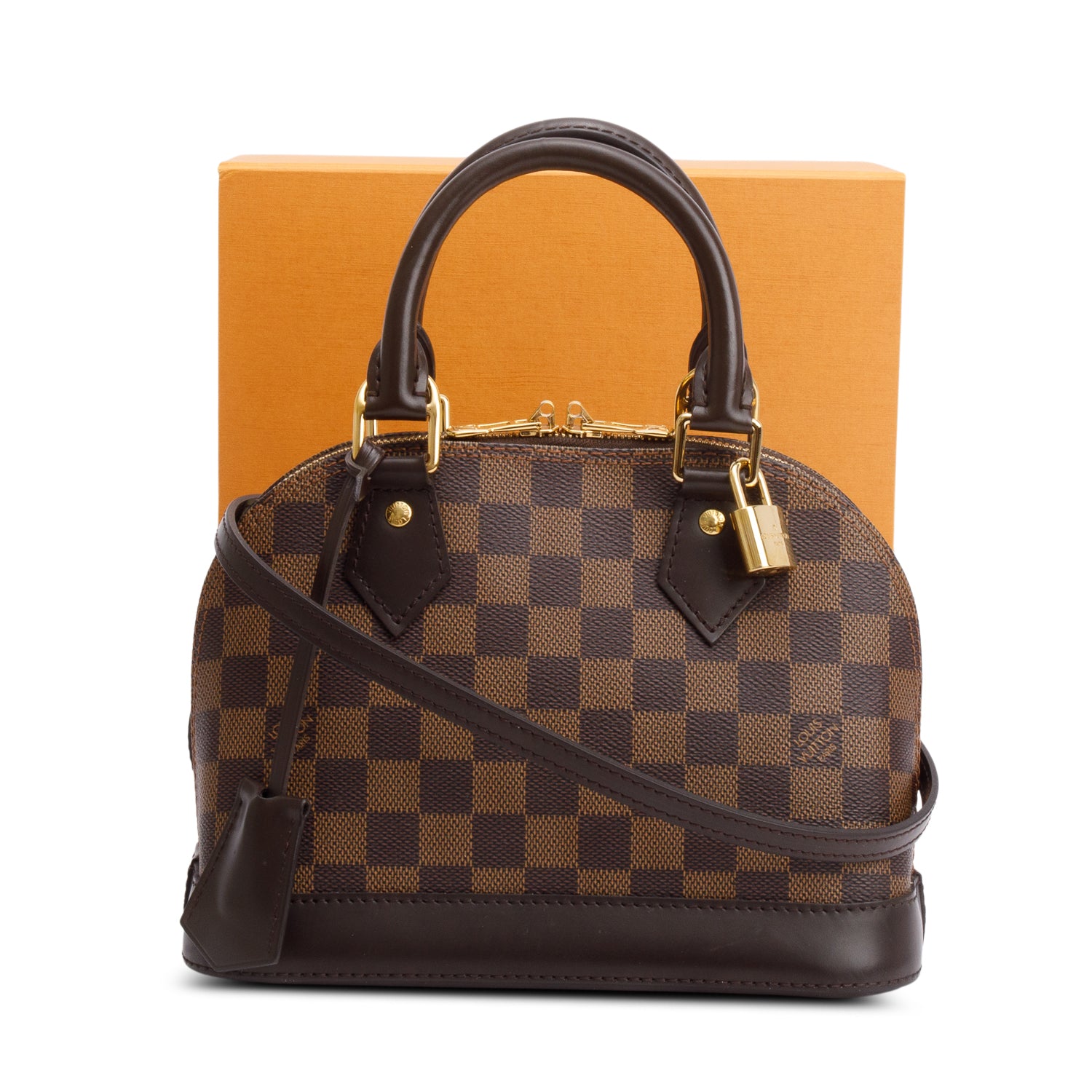 Louis Vuitton 2020 Damier Ebene Alma BB w/ Strap, Box & Receipt