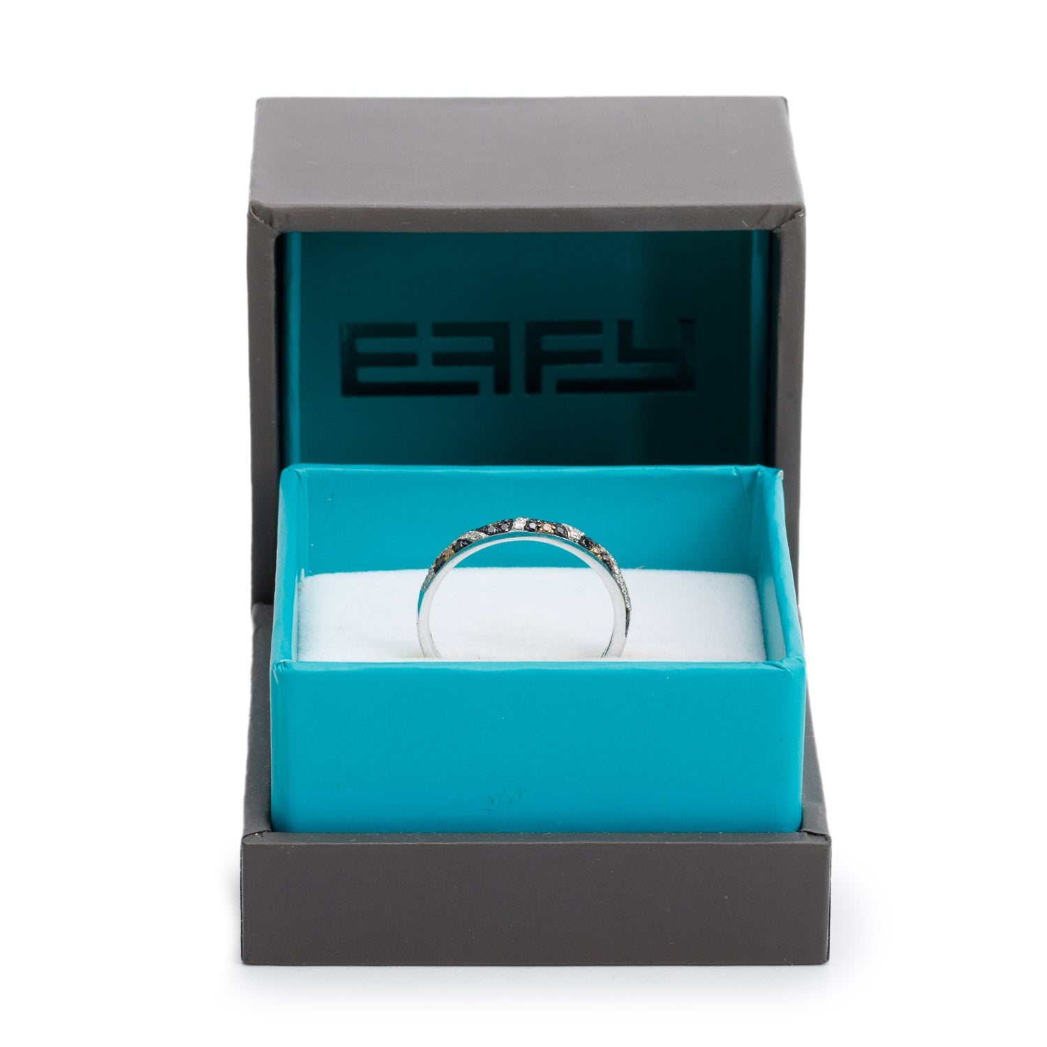 Effy 14k White Gold Multicolor Diamond Band Ring, Size 8