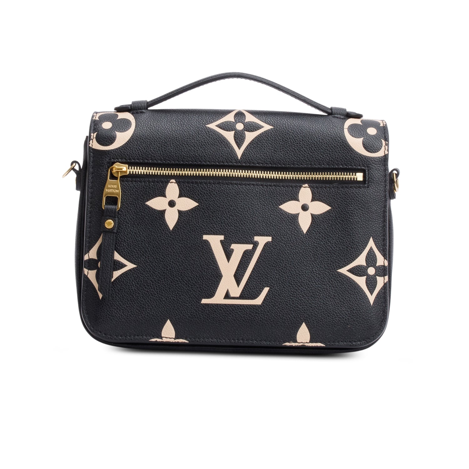 Louis Vuitton Black/Beige Bicolor Monogram Empreinte Leather Pochette Metis w/ Strap