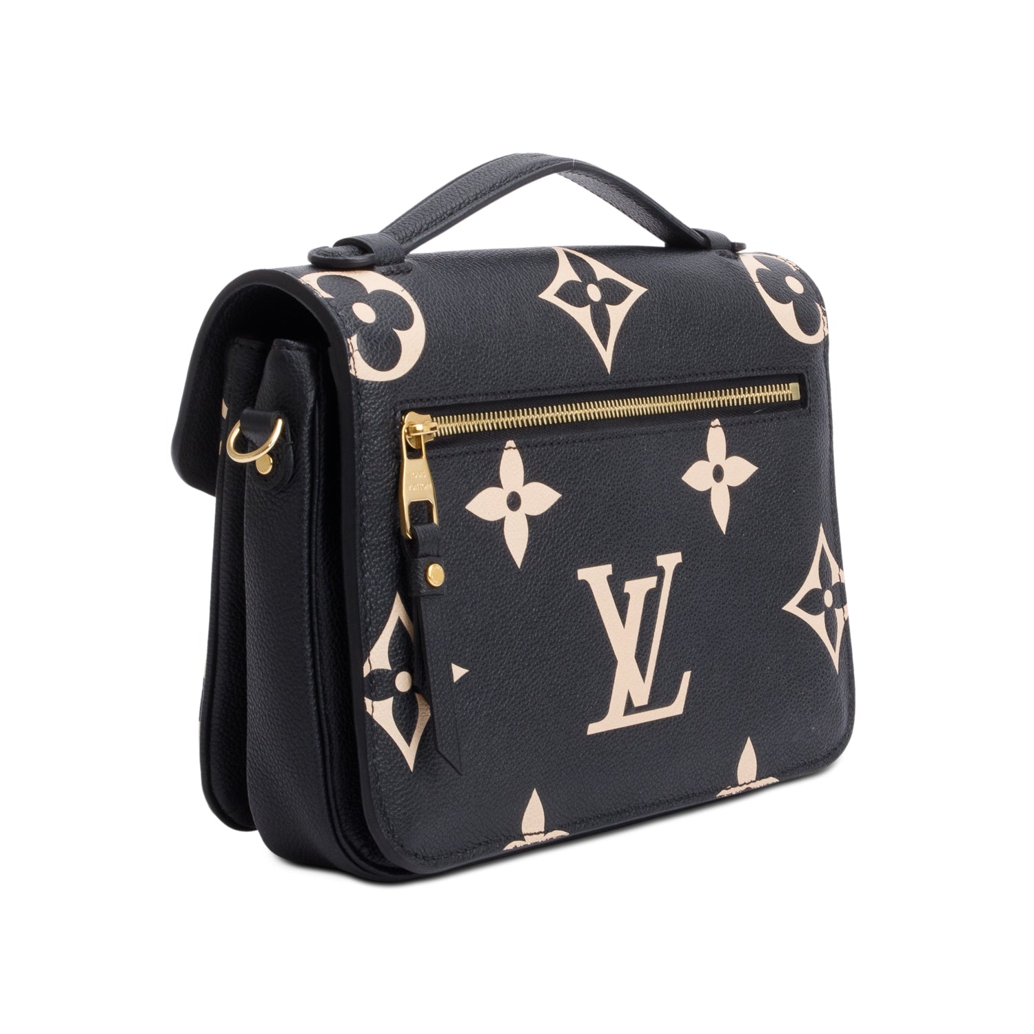 Louis Vuitton Black/Beige Bicolor Monogram Empreinte Leather Pochette Metis w/ Strap