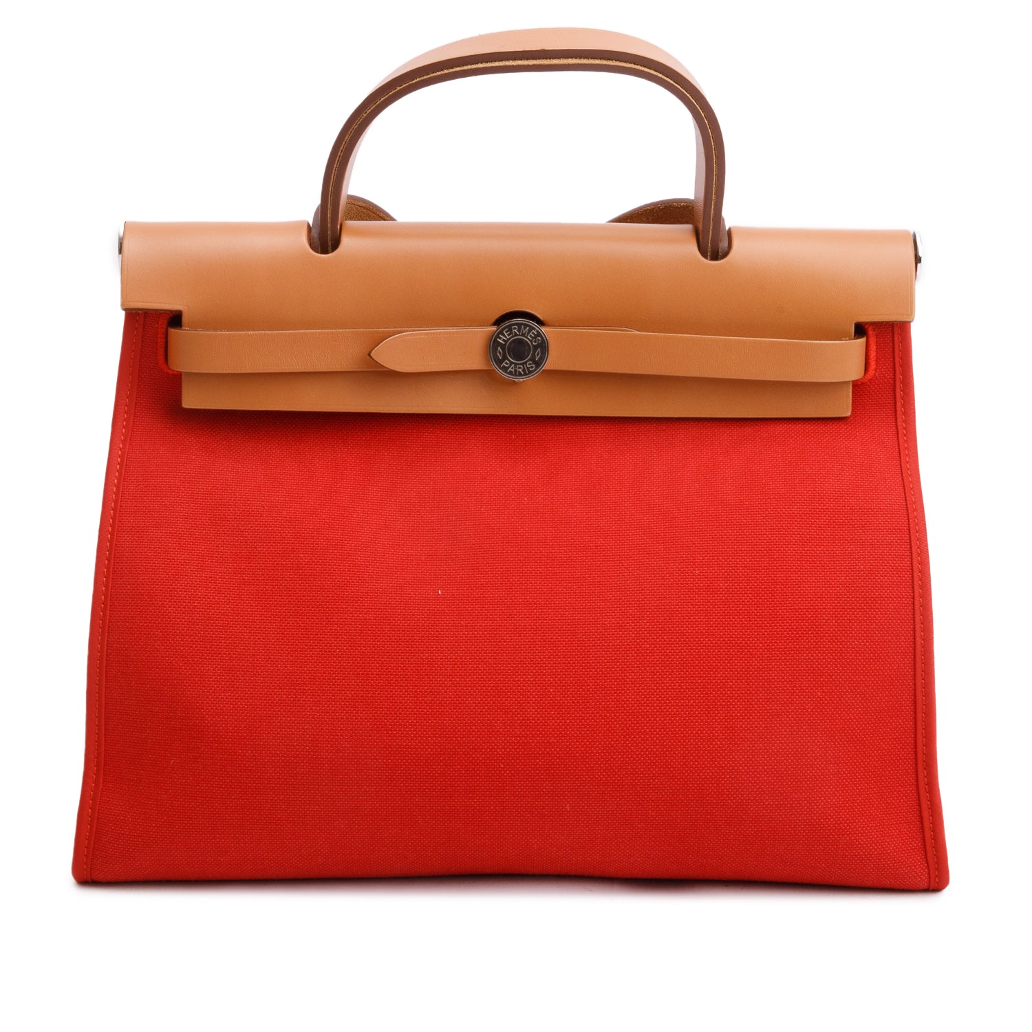 Hermes Rouge Garance Toile H Vache Hunter Herbag Zip 31 w/ Pouch