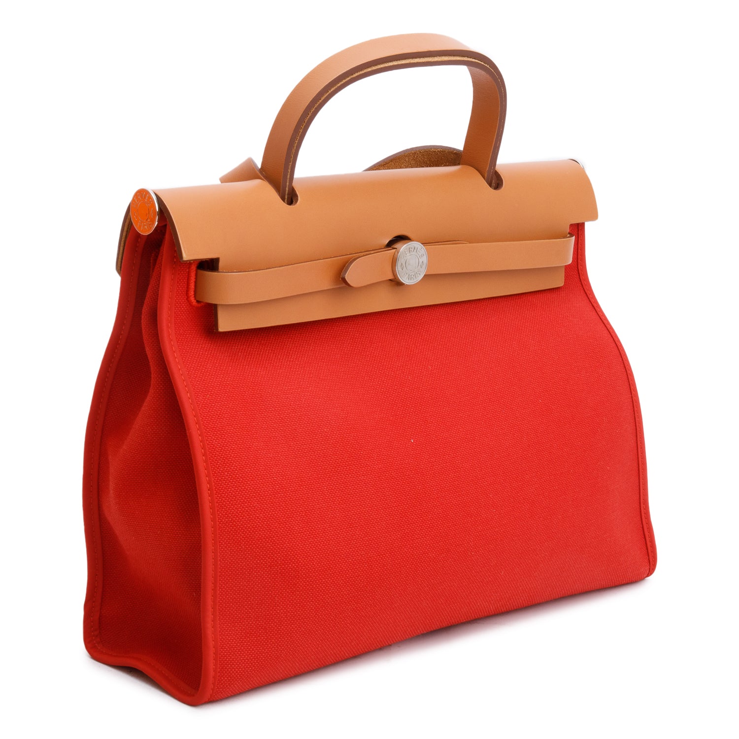 Hermes Rouge Garance Toile H Vache Hunter Herbag Zip 31 w/ Pouch